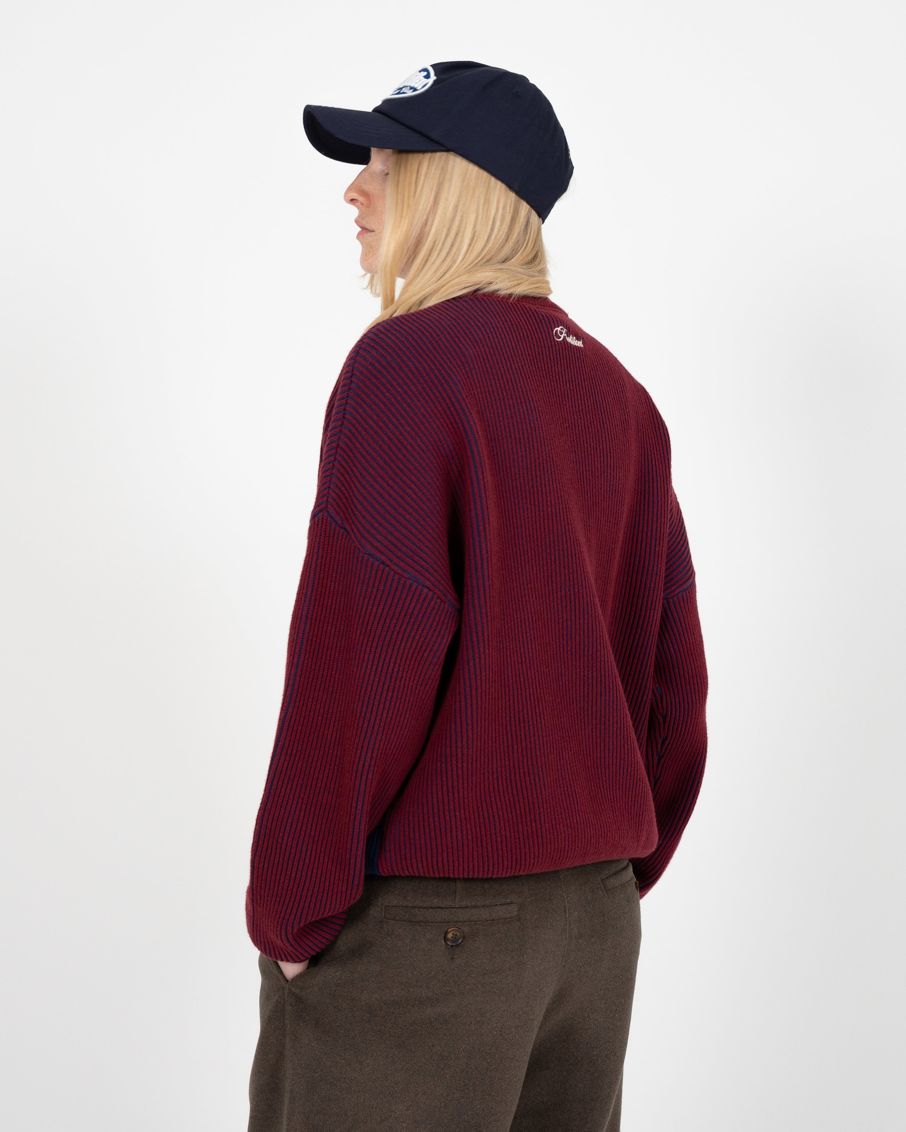 Cutoff Knit Sweater Red