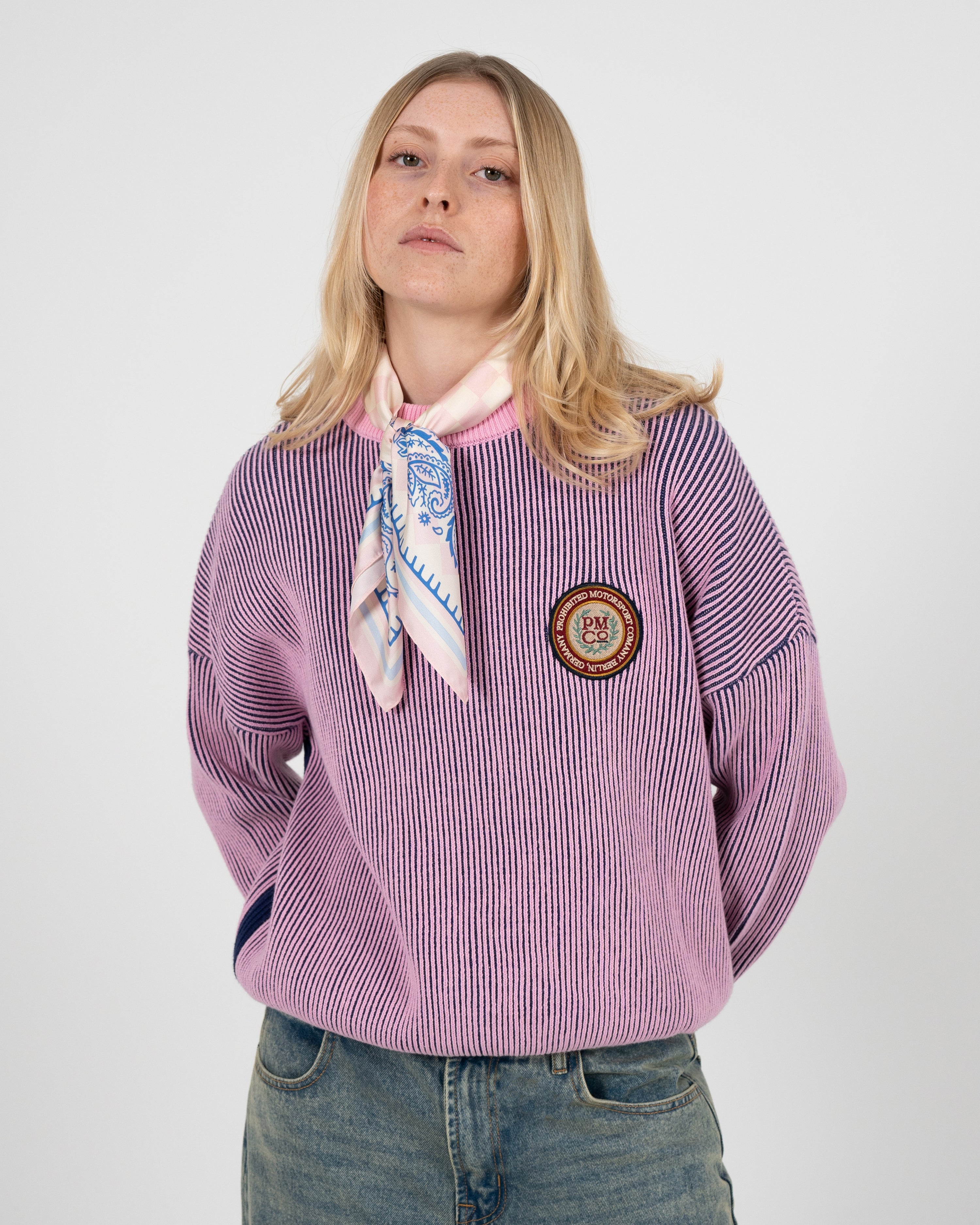 Cutoff Knit Sweater Rose