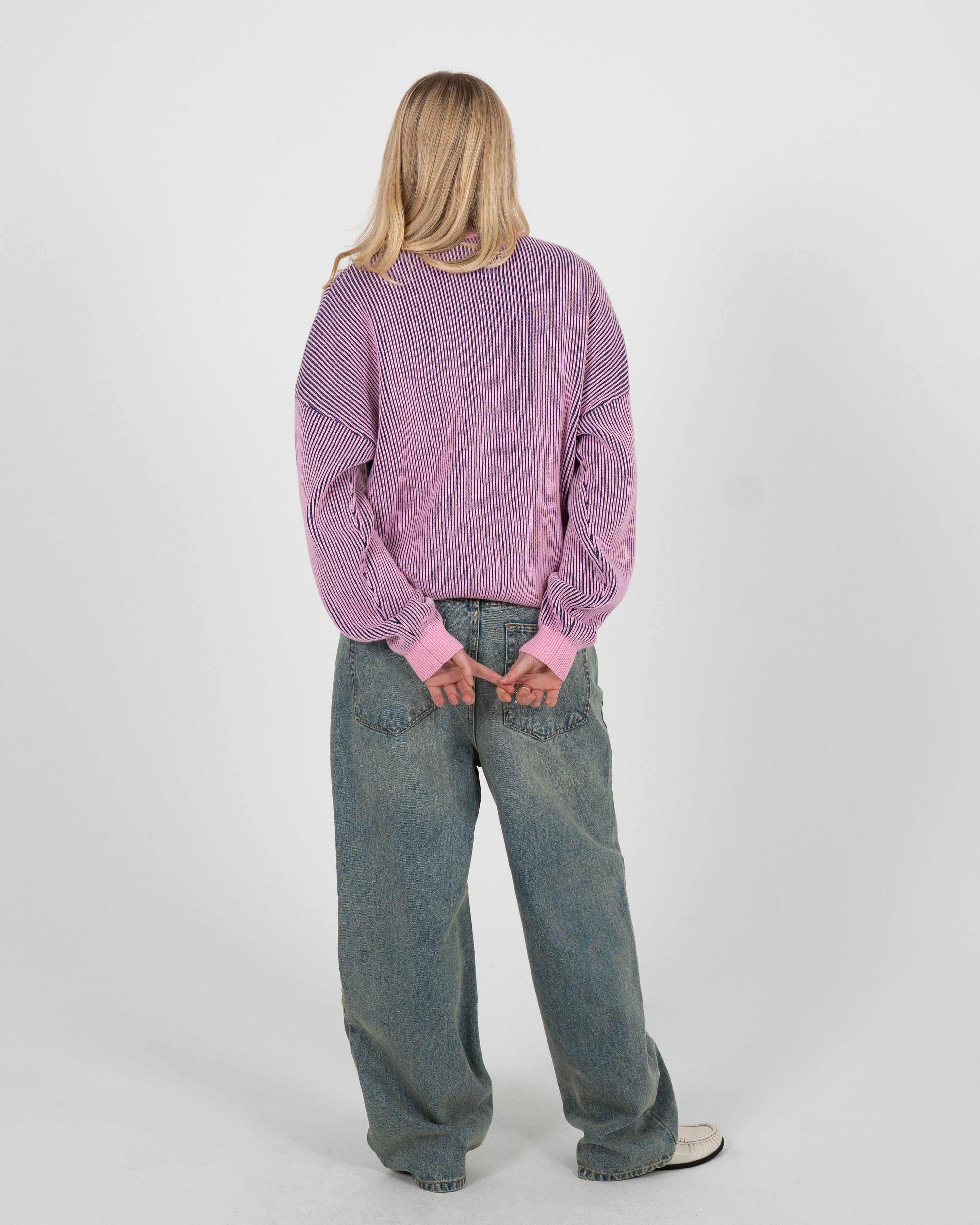 Cutoff Knit Sweater Rose