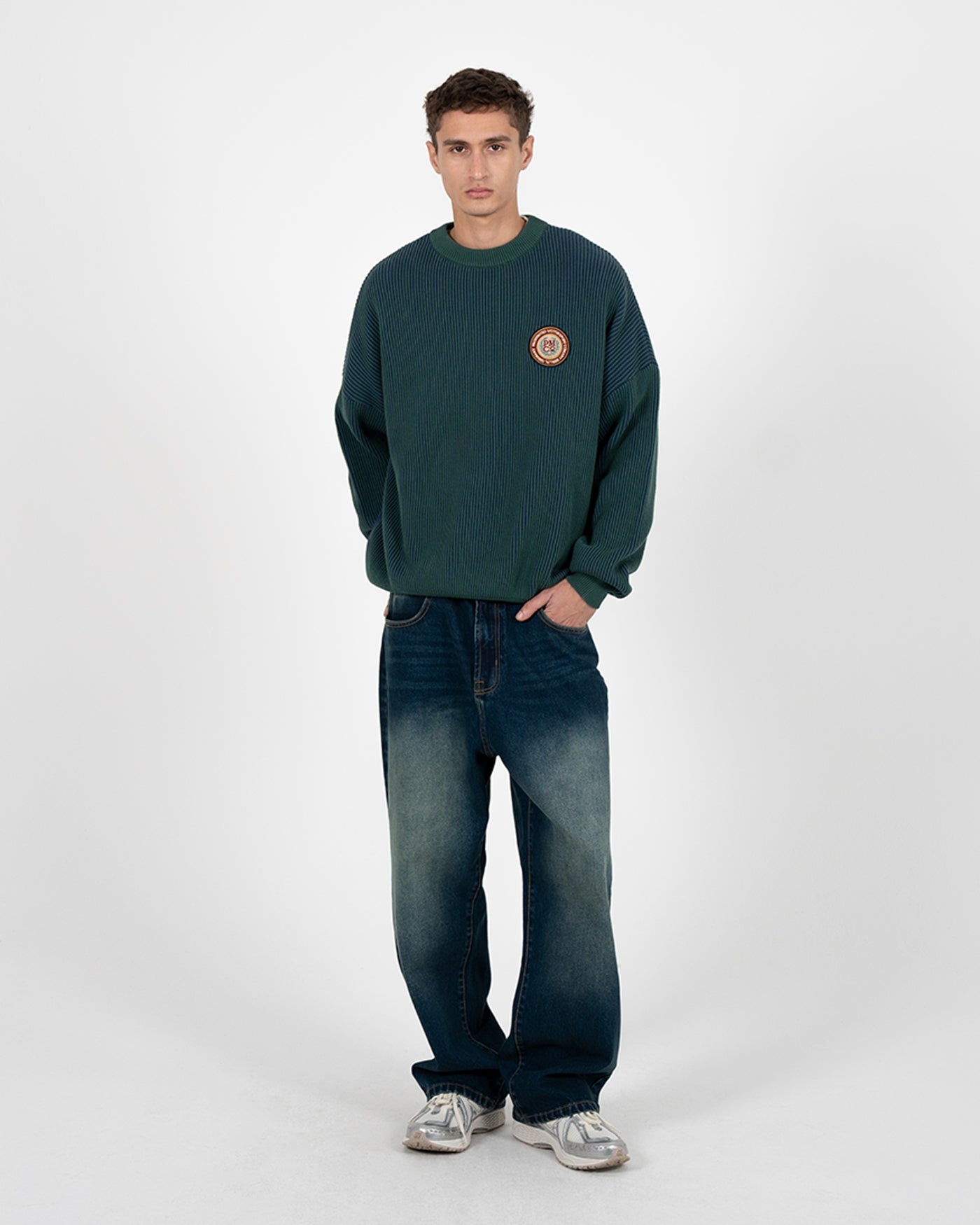 Cutoff Knit Sweater | Green