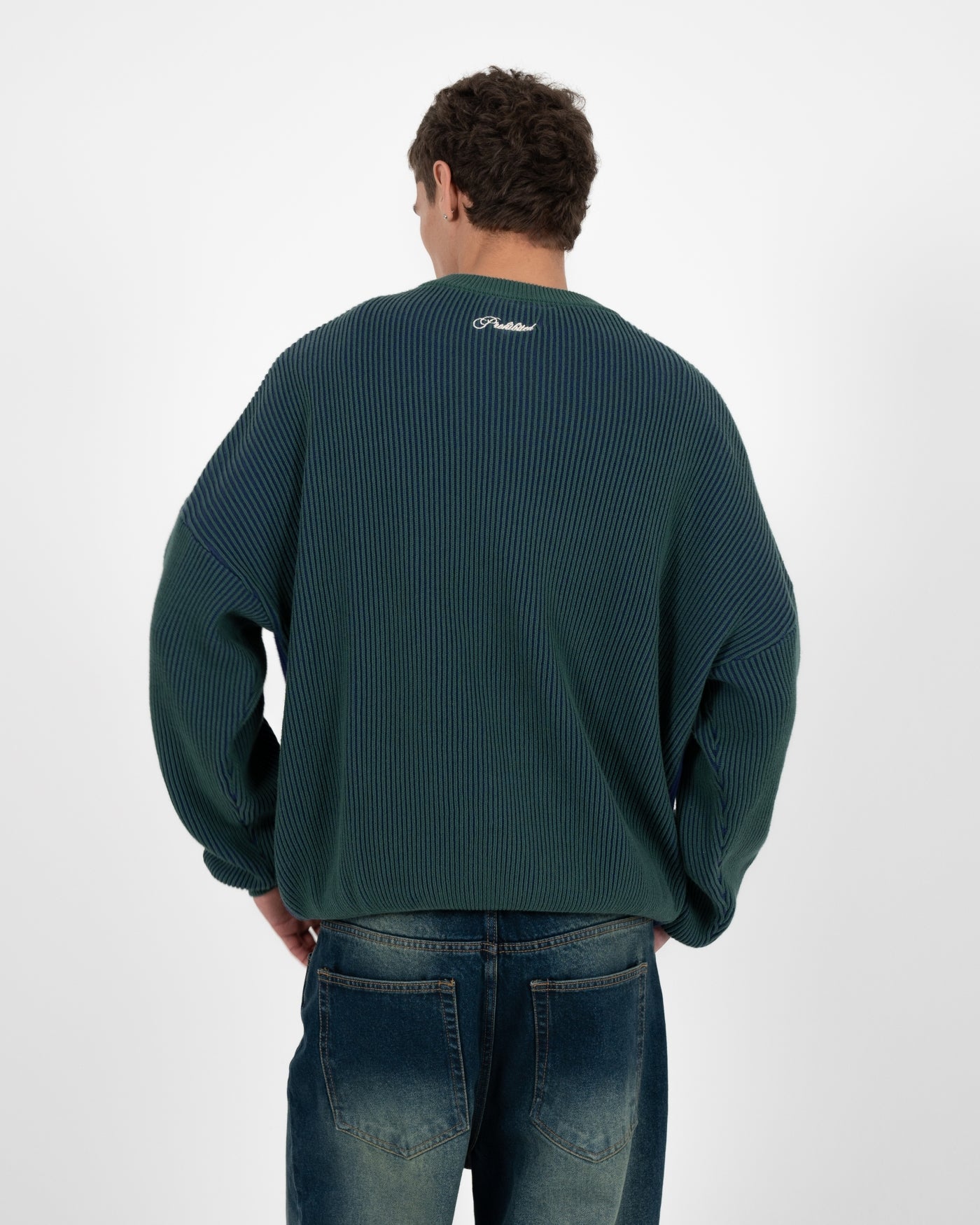Cutoff Knit Sweater | Green