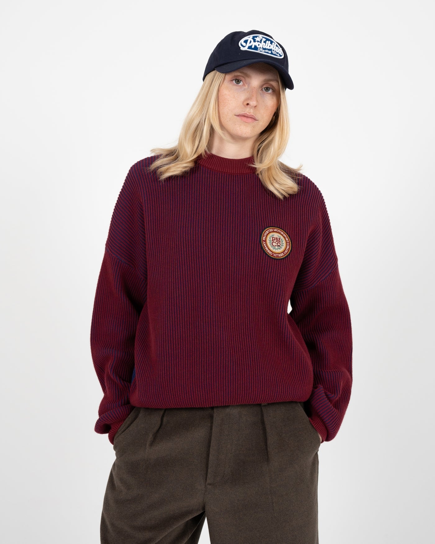 Cutoff Knit Sweater | Red
