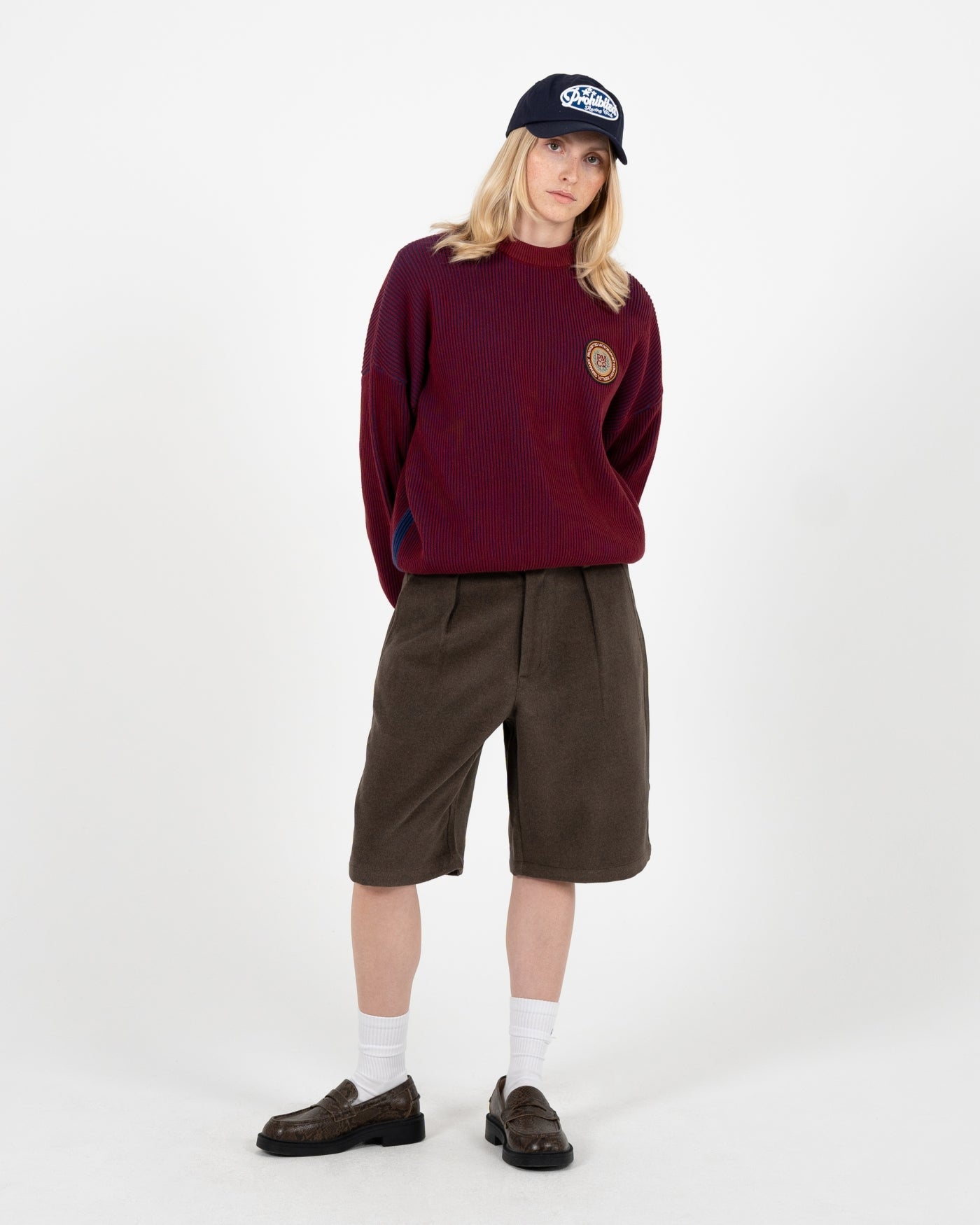 Cutoff Knit Sweater | Red
