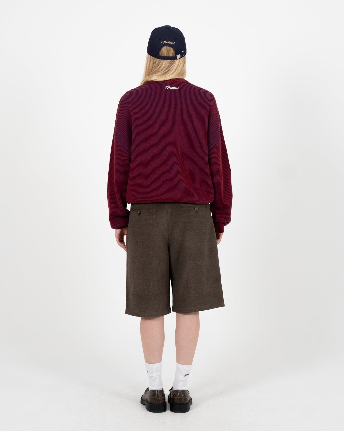 Cutoff Knit Sweater | Red