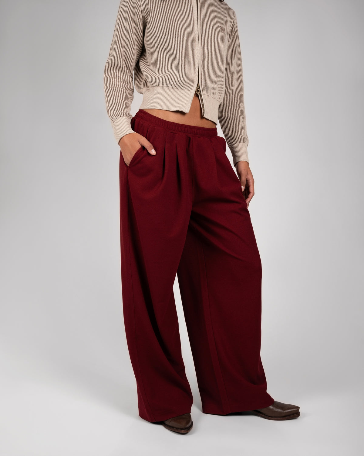 Roots Pleated Trackpants | Bordeaux