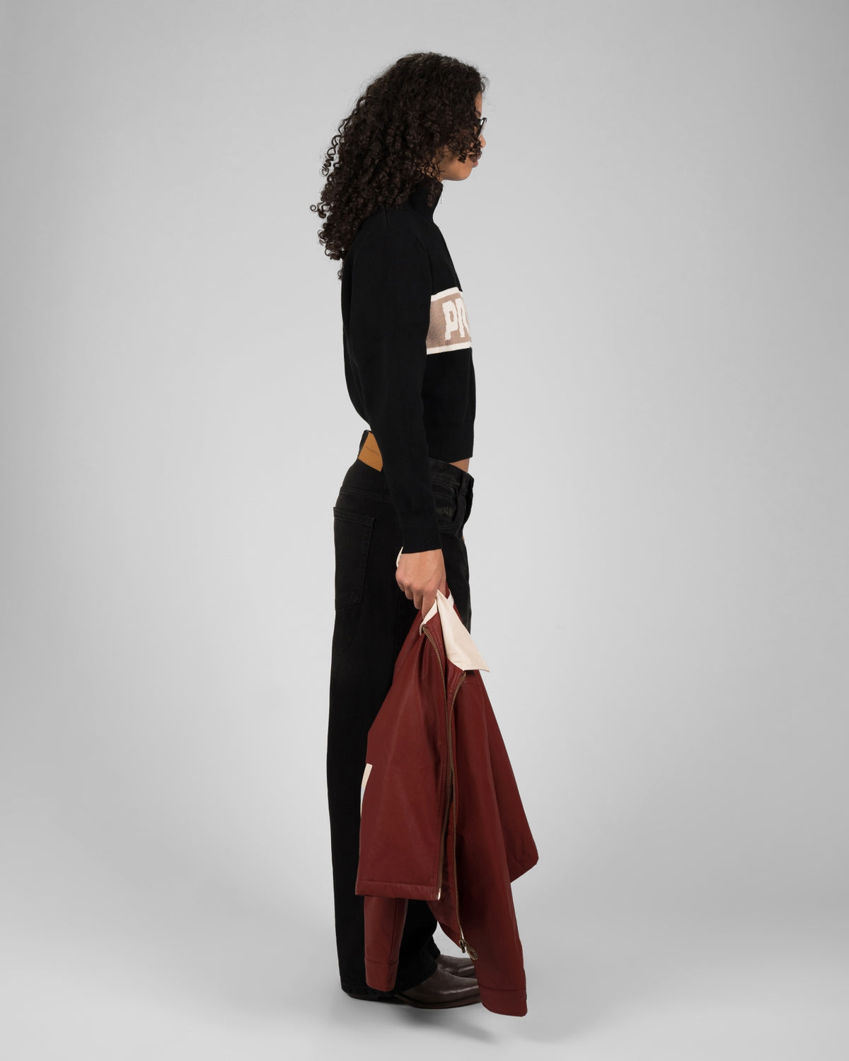 Old School Knit Quarter-Zip | Black
