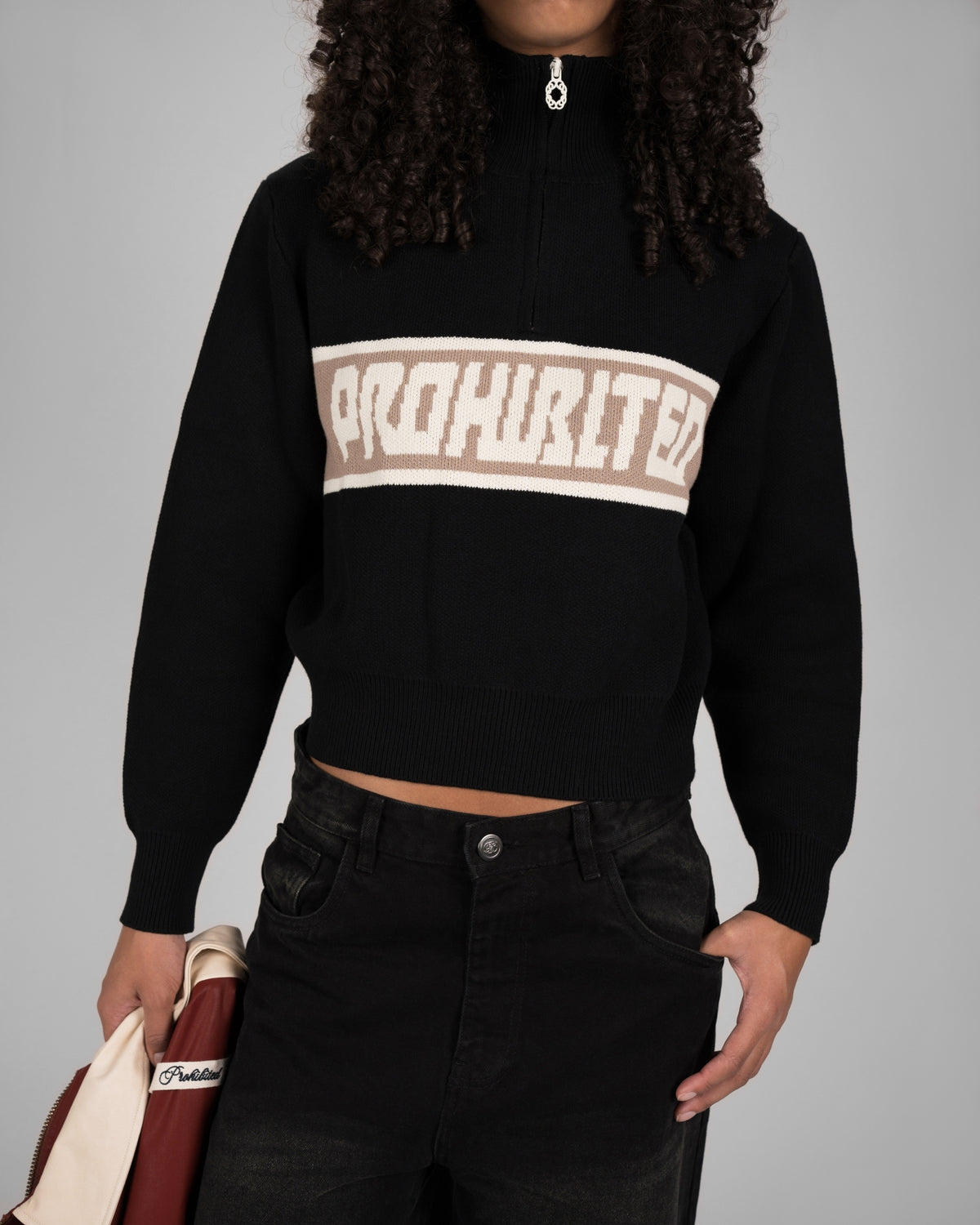 Old School Knit Quarter-Zip | Black