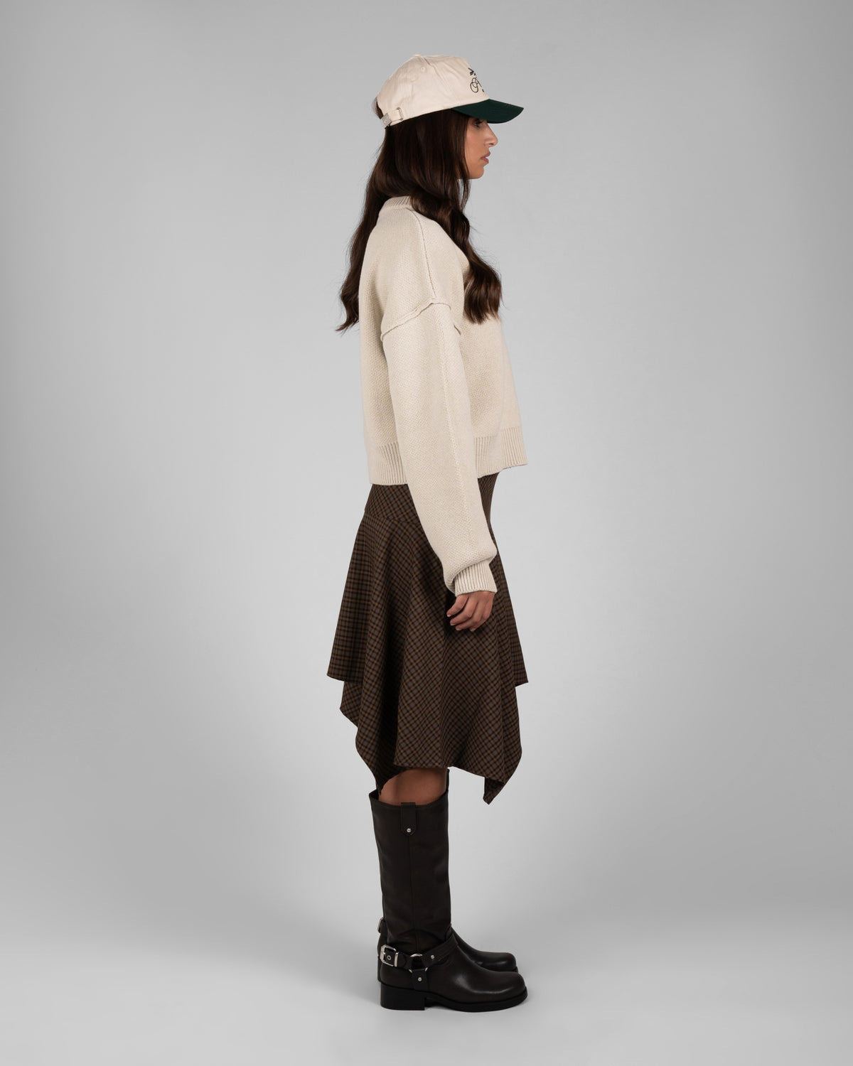 Throwback Double P Knit Sweater | Cream