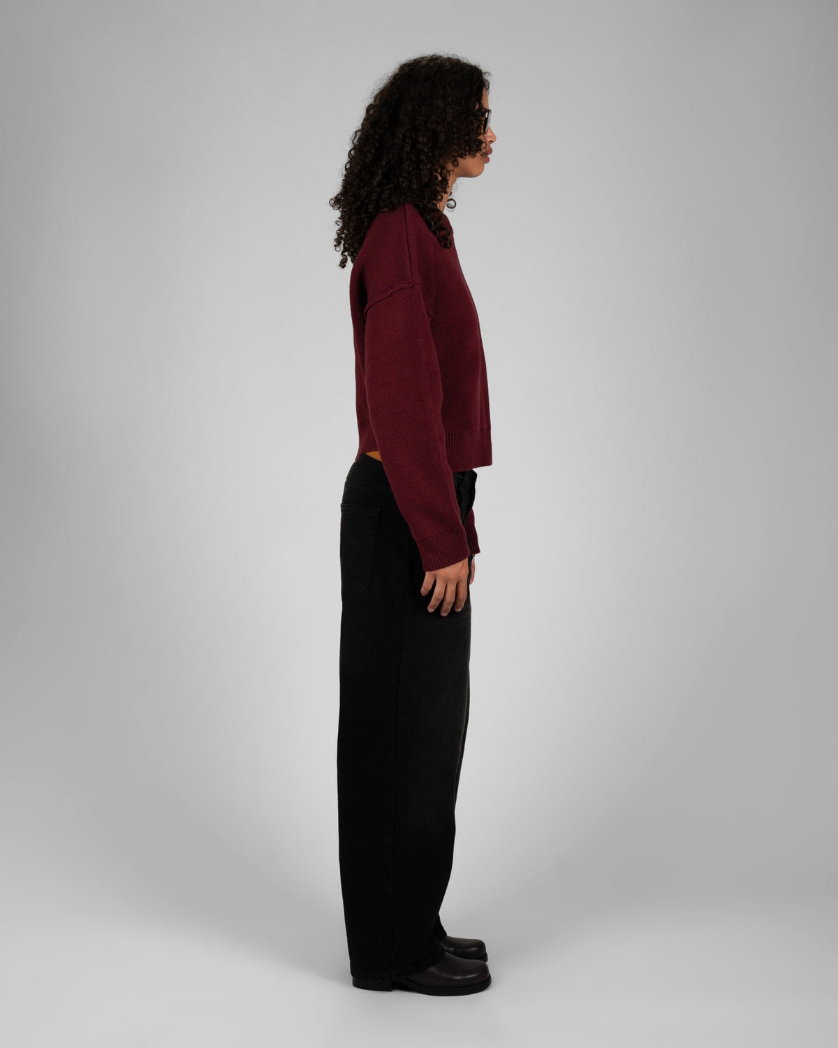 Throwback Double P Knit Sweater | Bordeaux