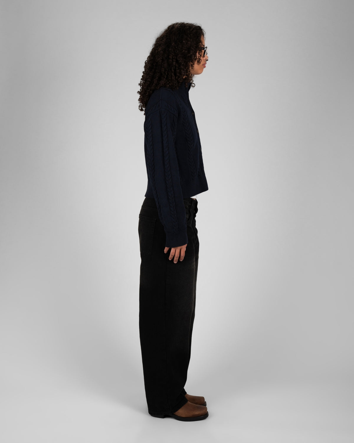 Library Cable Knit Jacket | Navy