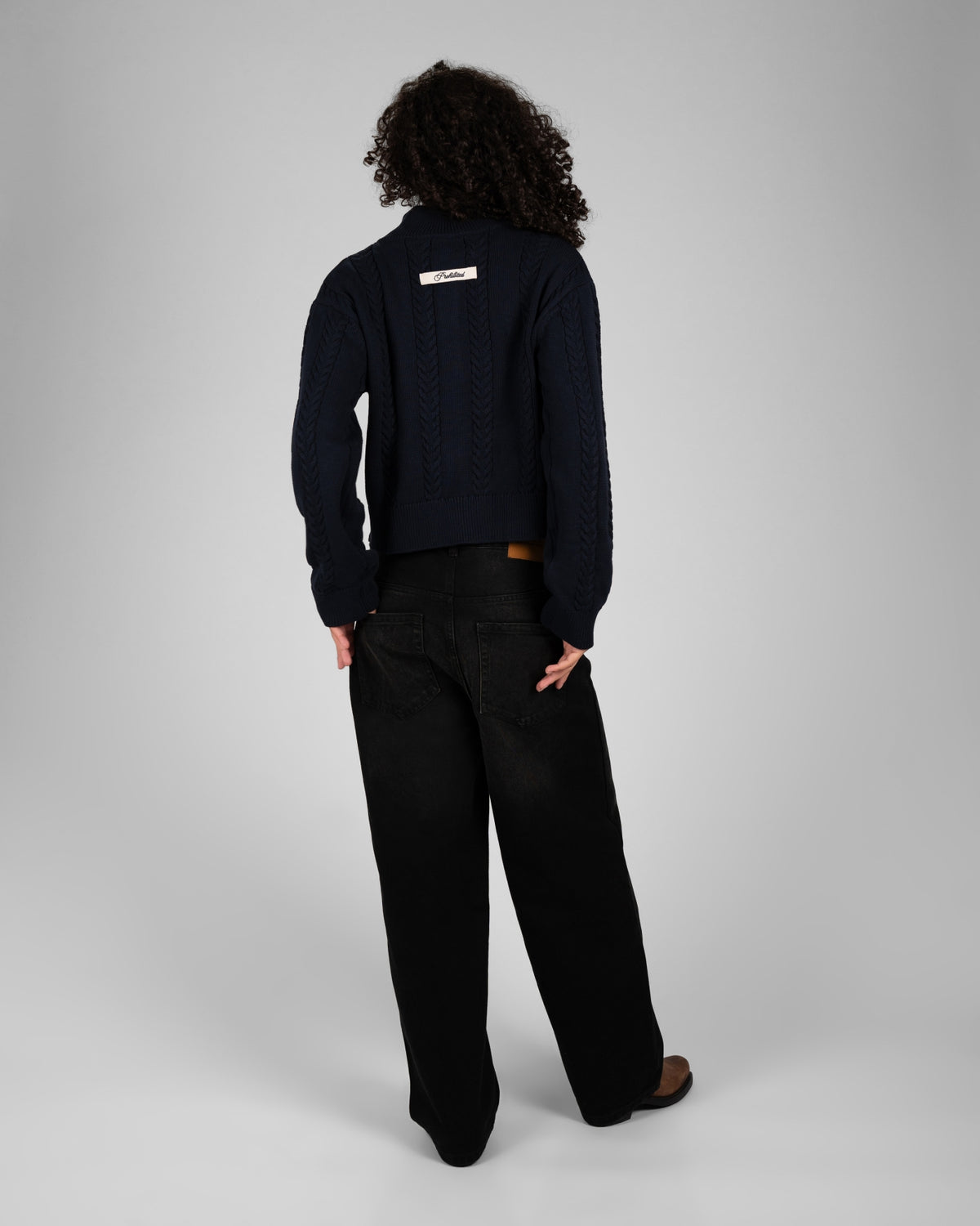 Library Cable Knit Jacket | Navy