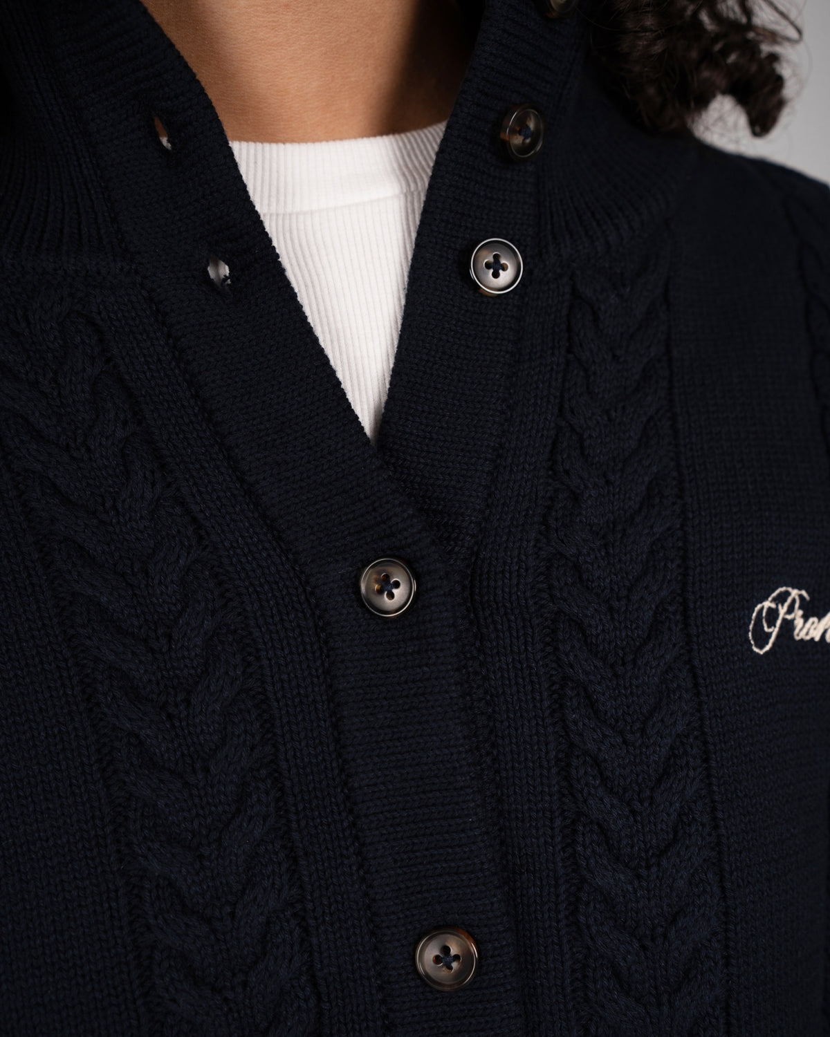 Library Cable Knit Jacket | Navy