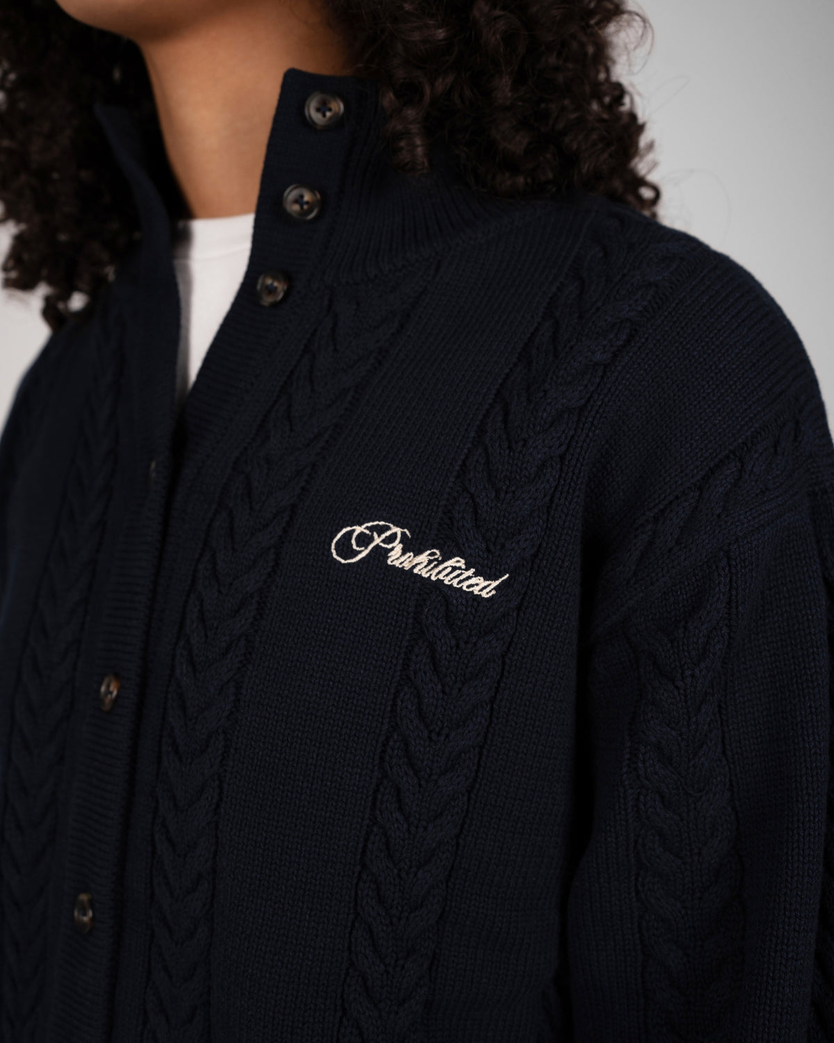 Library Cable Knit Jacket | Navy