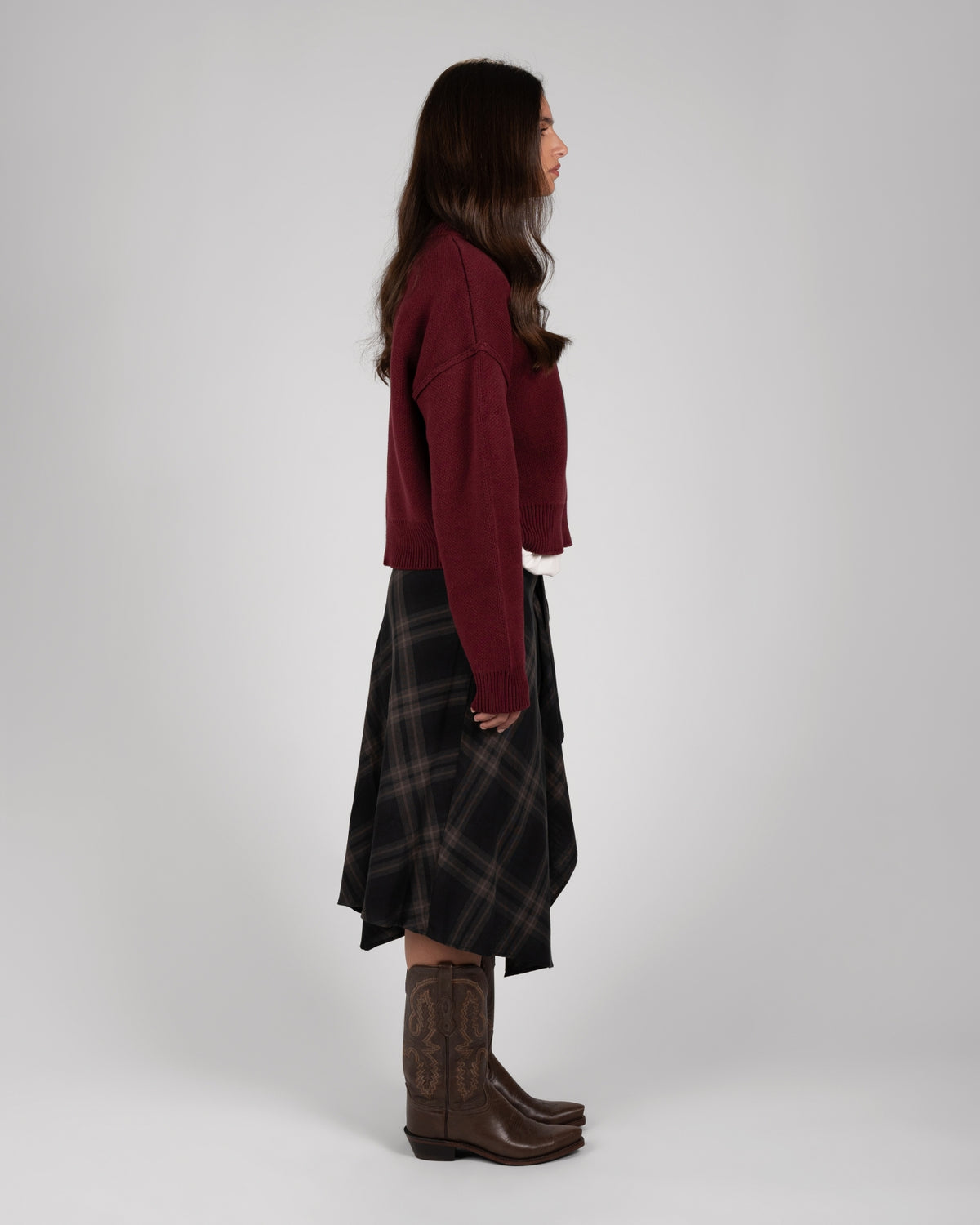 Throwback Double P Knit Sweater | Bordeaux