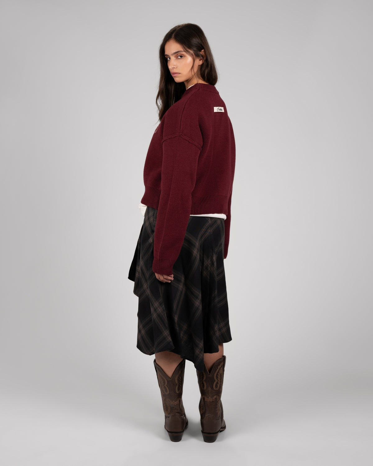 Throwback Double P Knit Sweater | Bordeaux