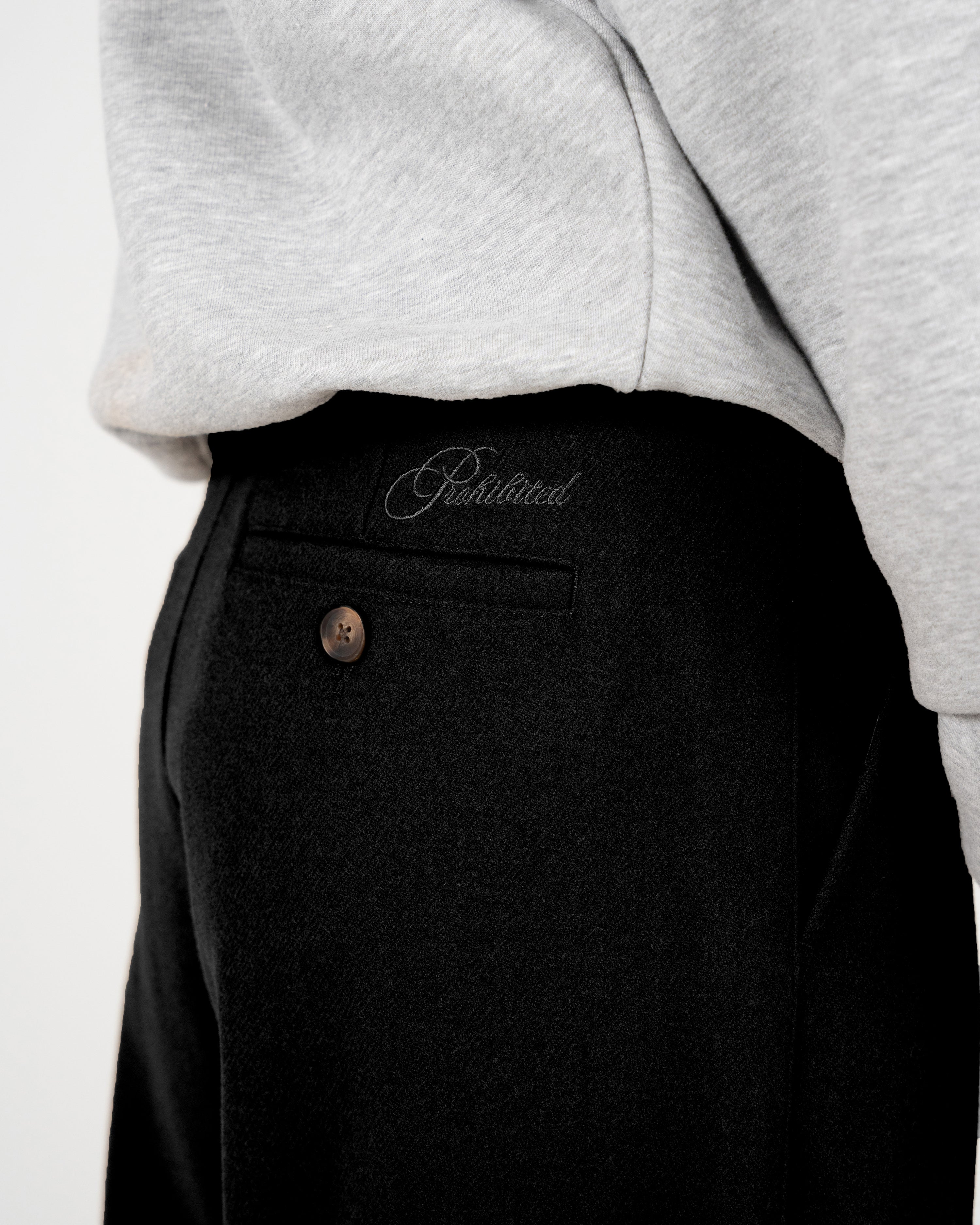 Double Pleated Club Pants Black