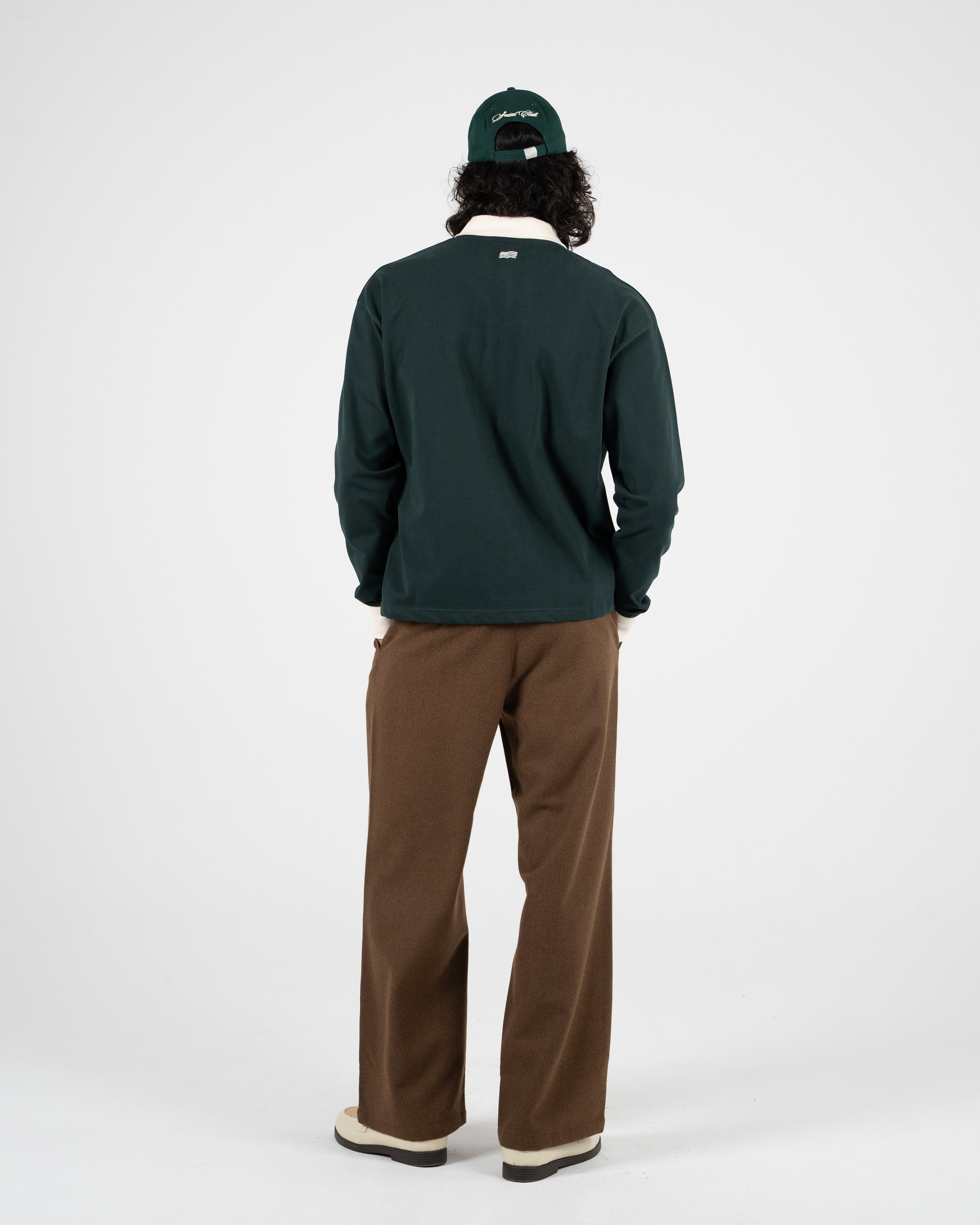 Double Pleated Club Pants Brown