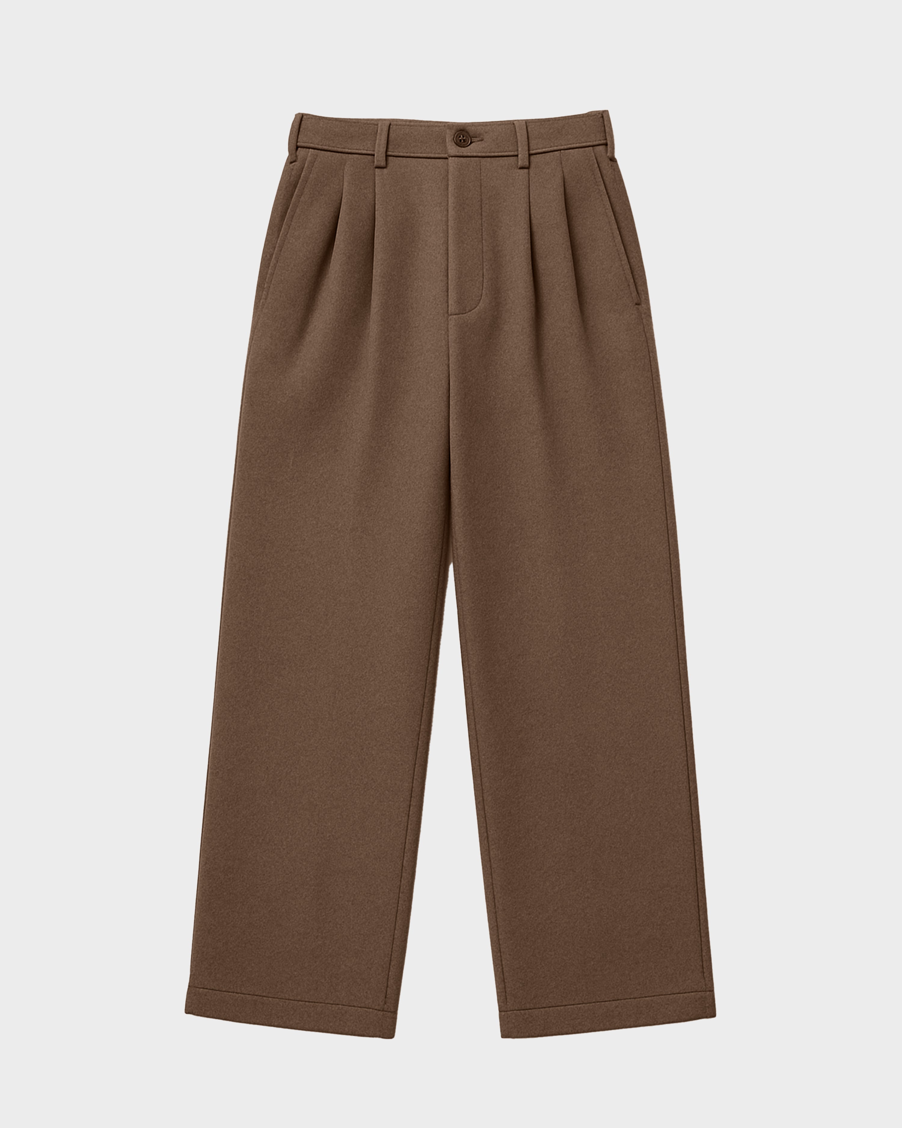 Double Pleated Club Pants Brown