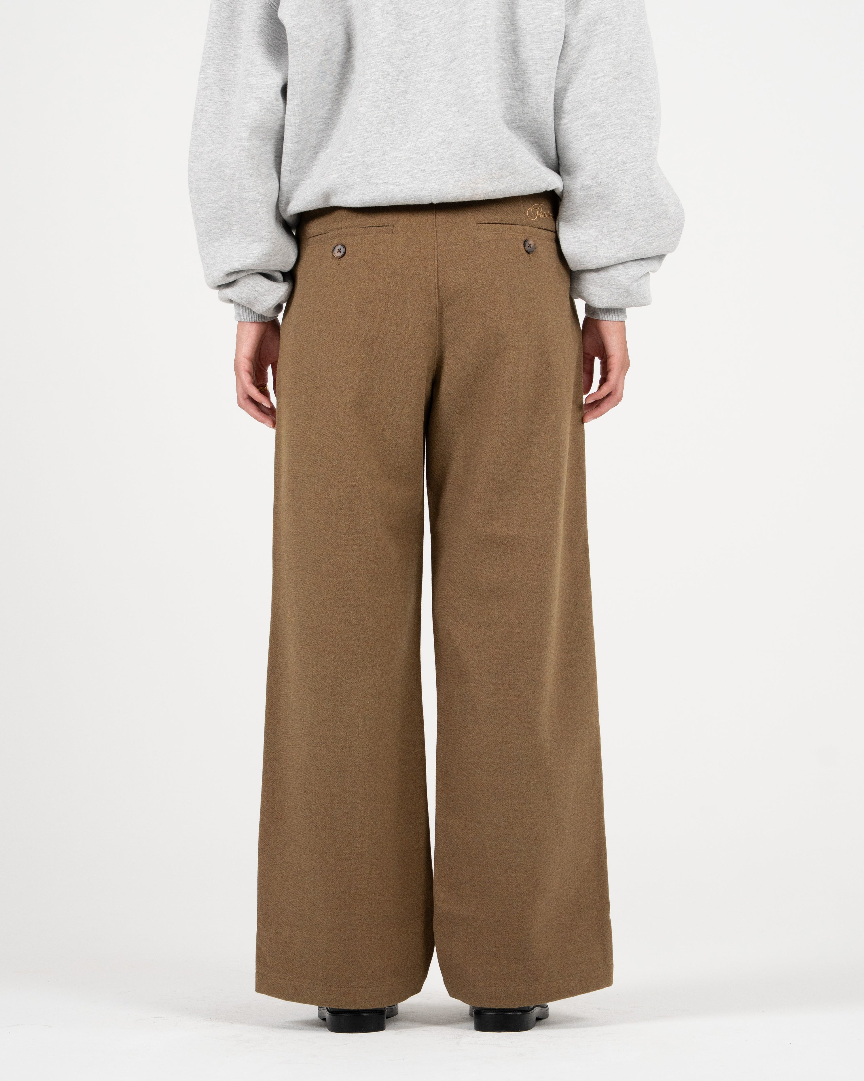 Double Pleated Club Pants Camel
