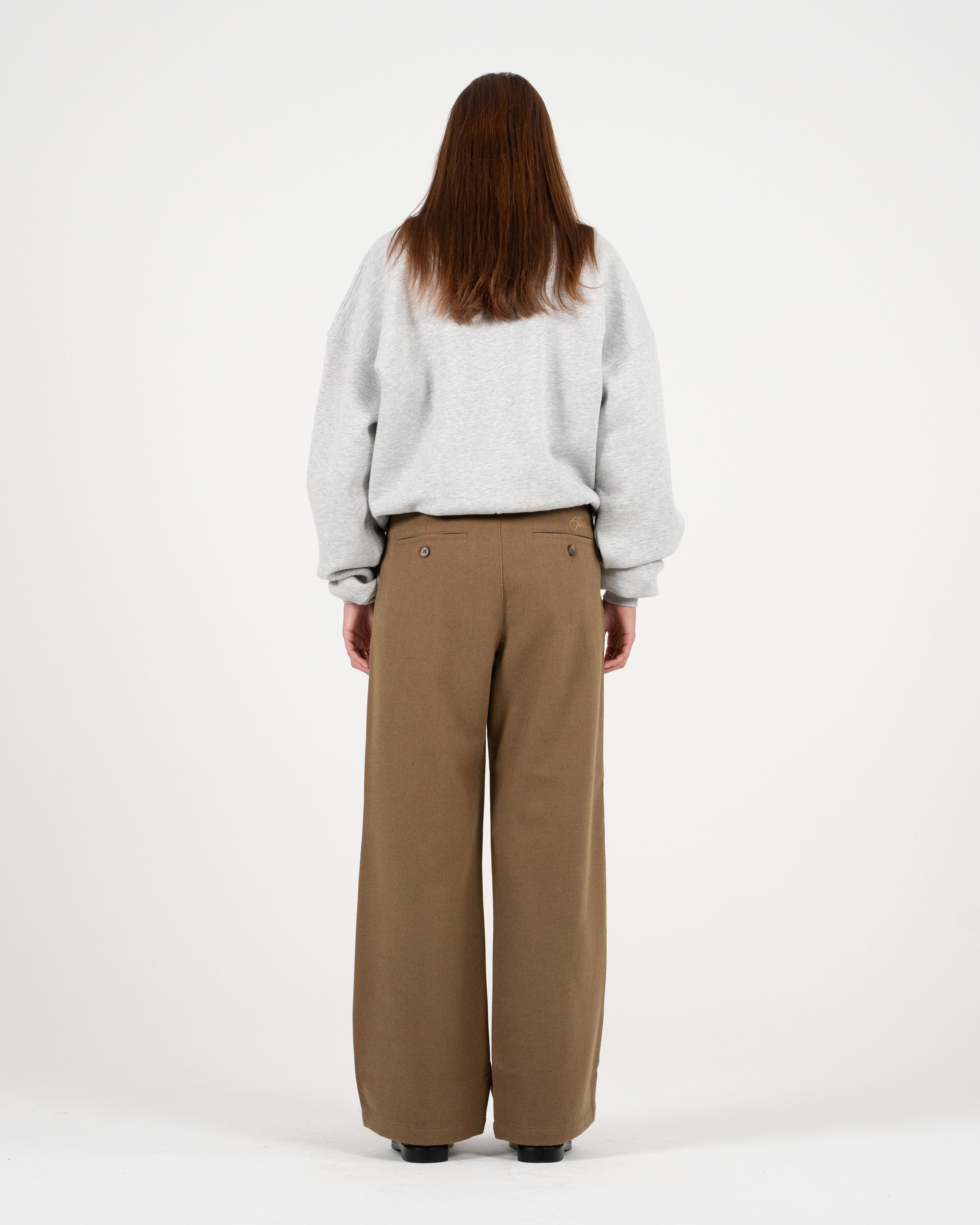 Double Pleated Club Pants Camel
