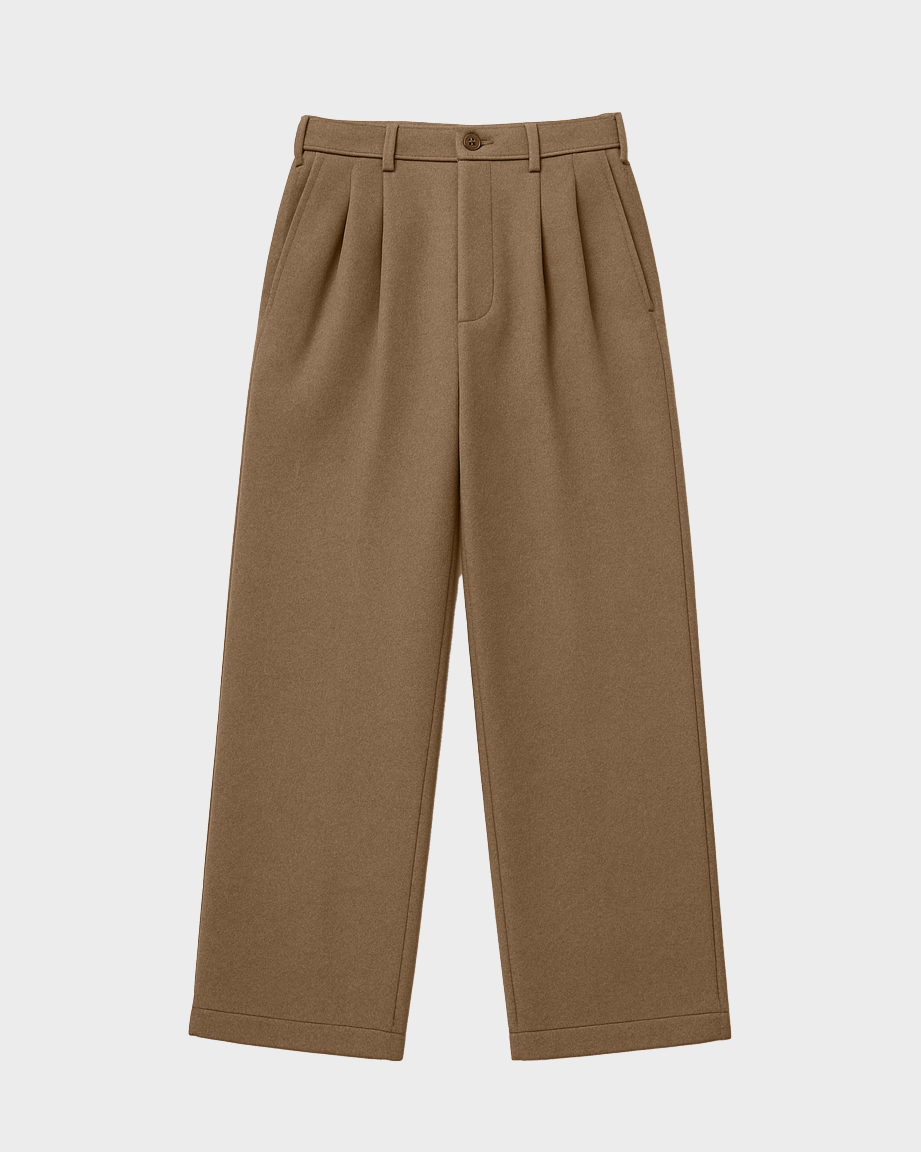 Double Pleated Club Pants Camel
