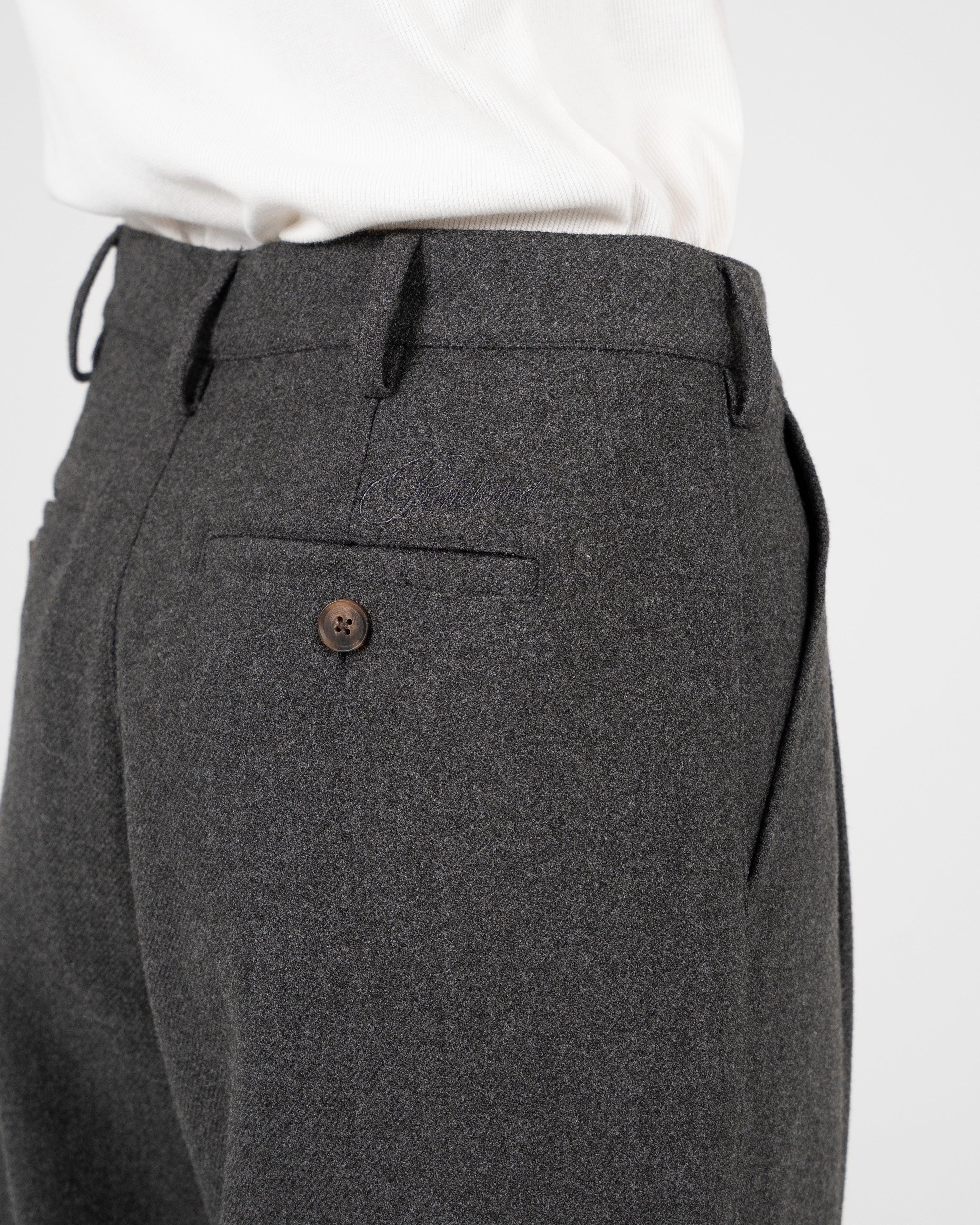 Double Pleated Club Pants Dark Grey