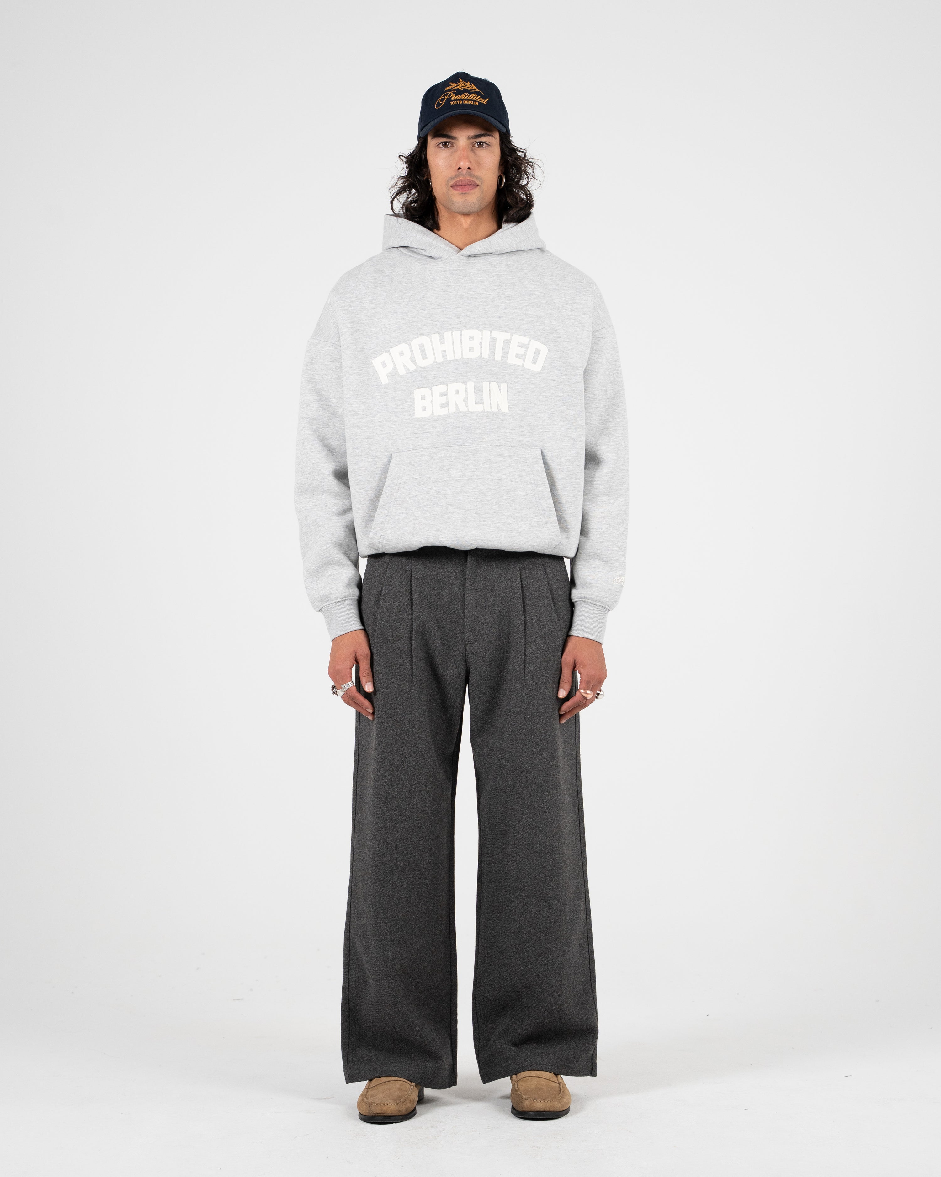 Double Pleated Club Pants Dark Grey