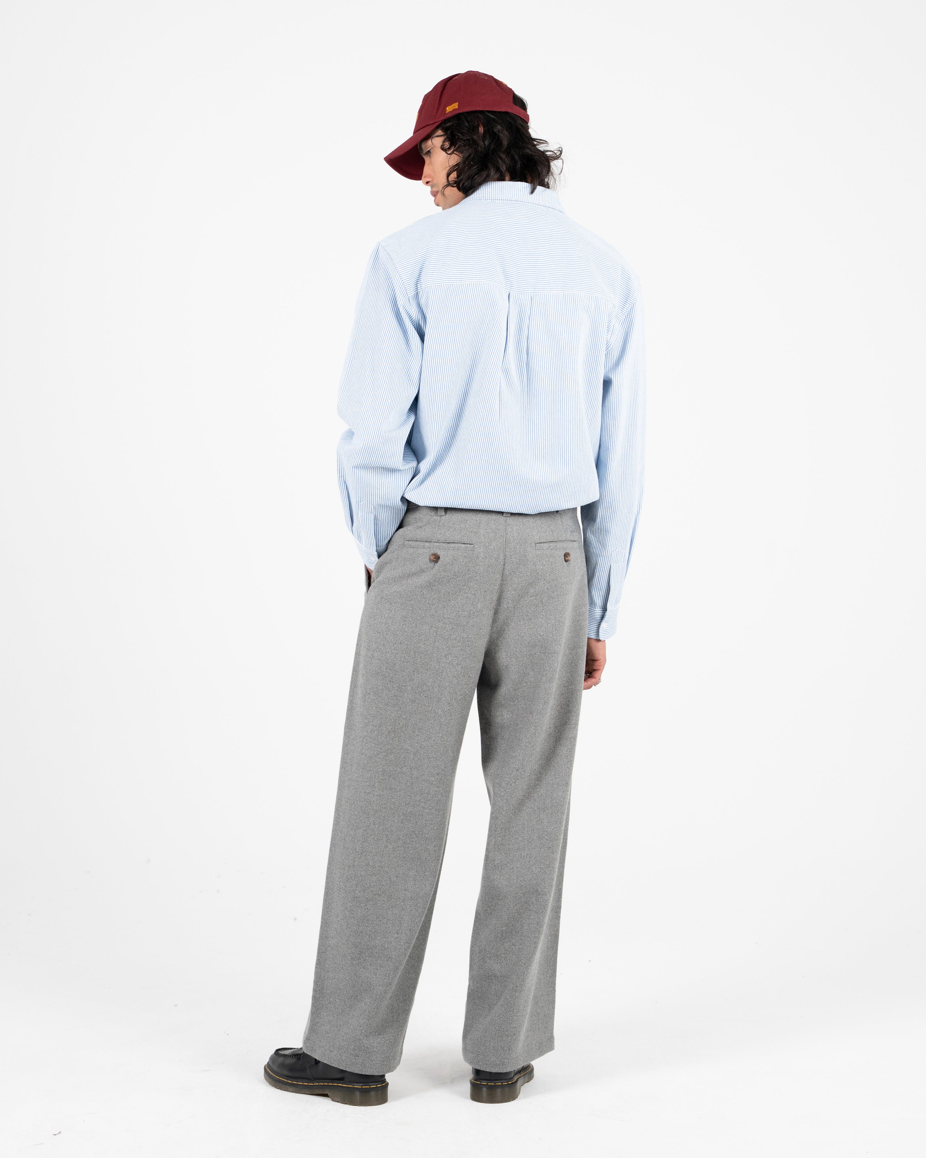 Double Pleated Club Pants Grey