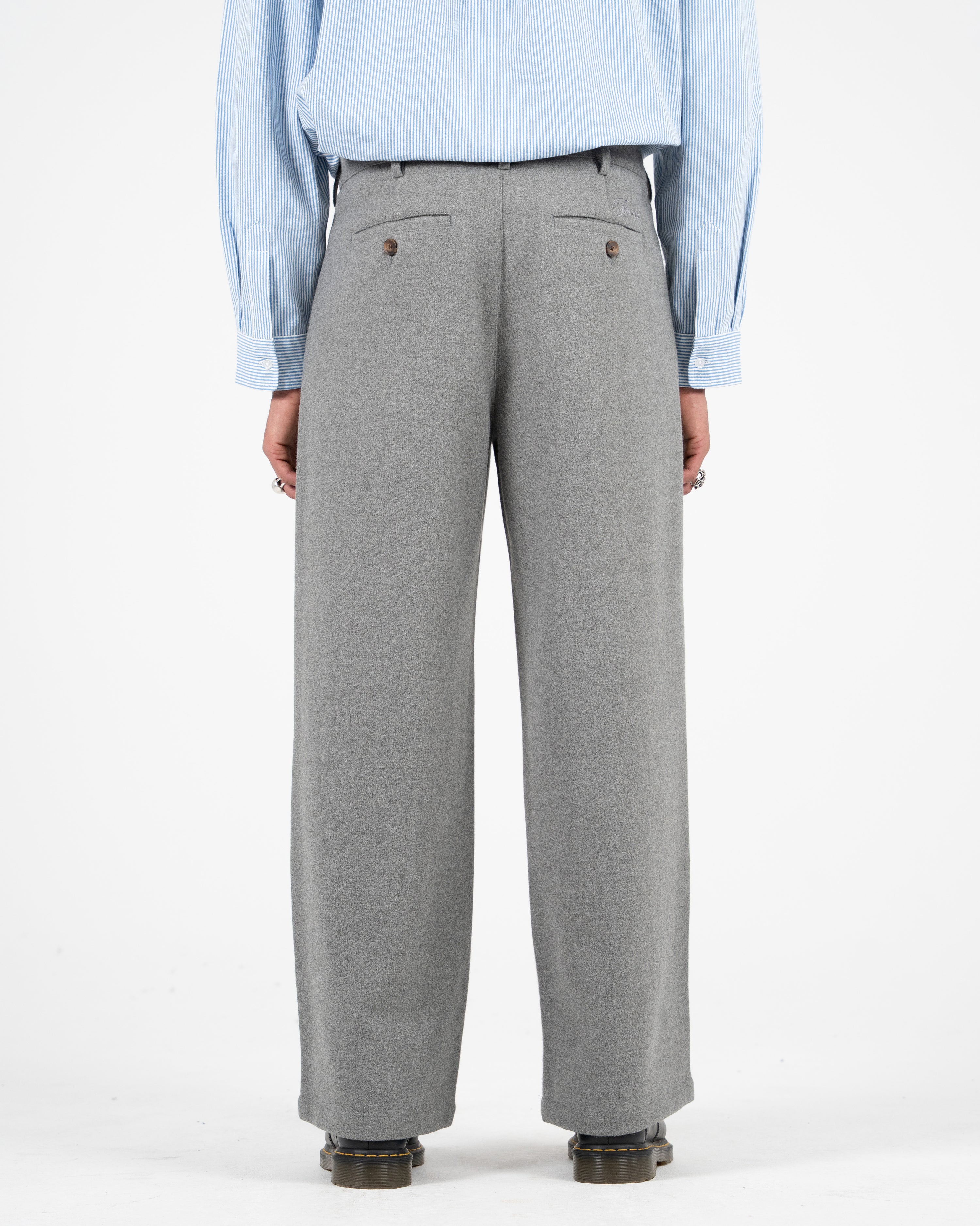 Double Pleated Club Pants Grey