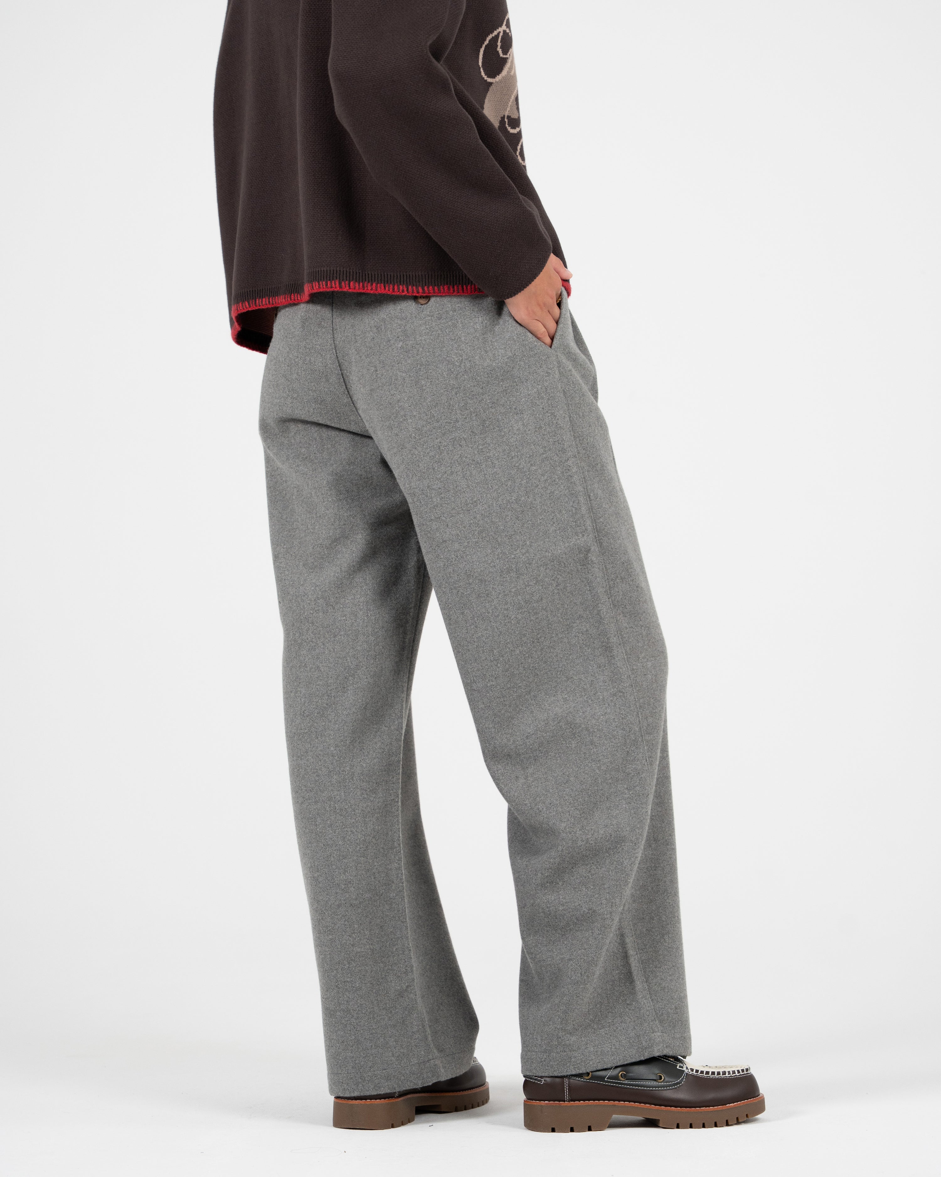 Double Pleated Club Pants Grey