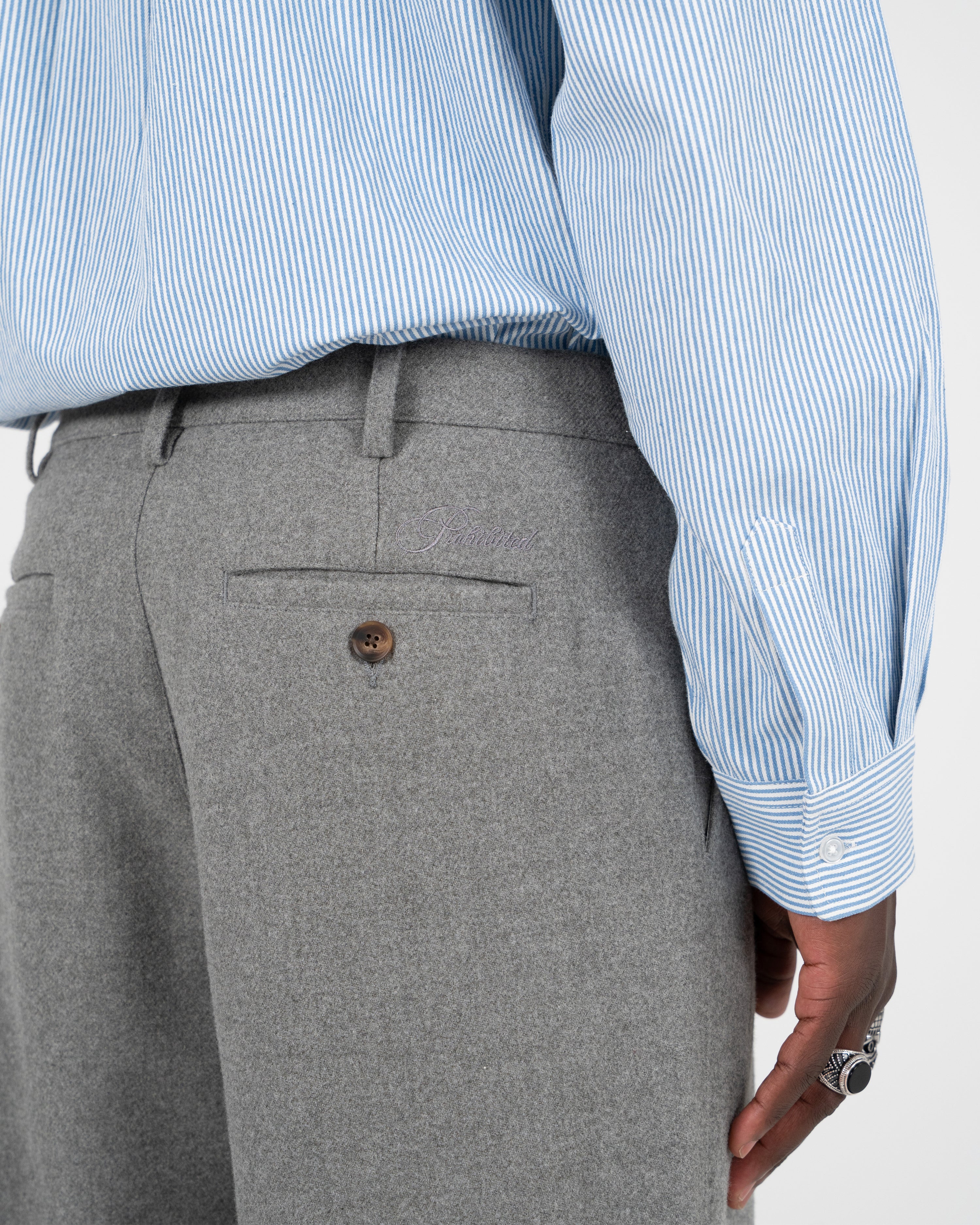 Double Pleated Club Pants Grey