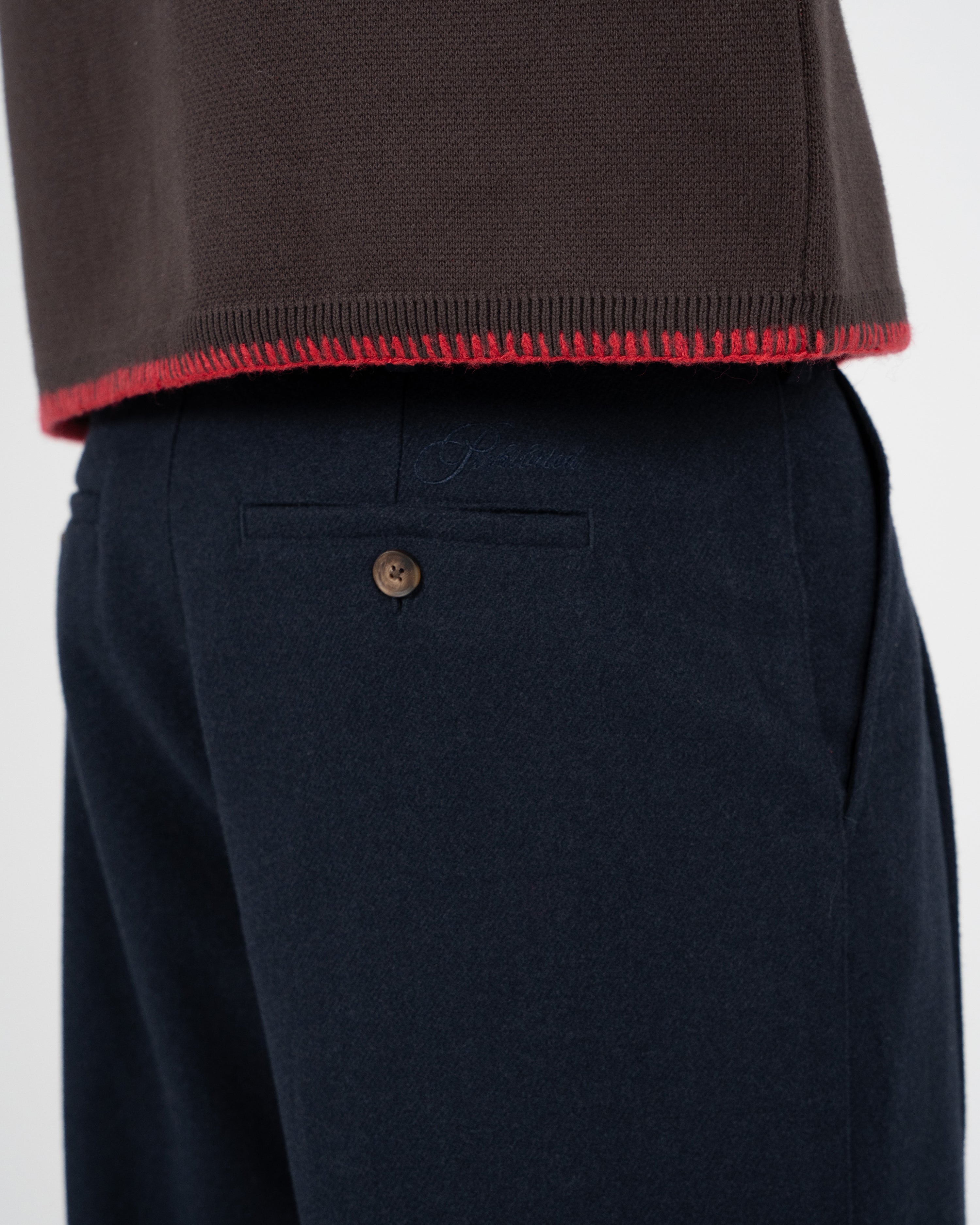 Double Pleated Club Pants Navy