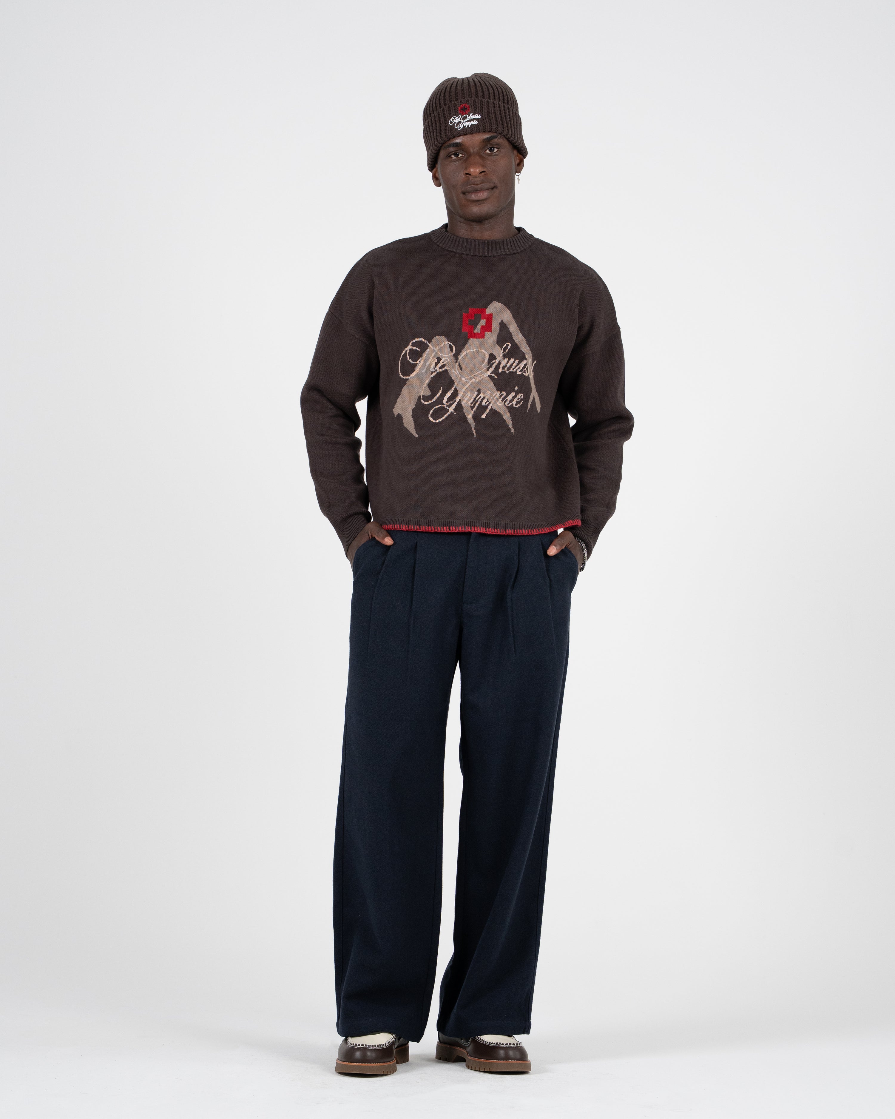Double Pleated Club Pants Navy