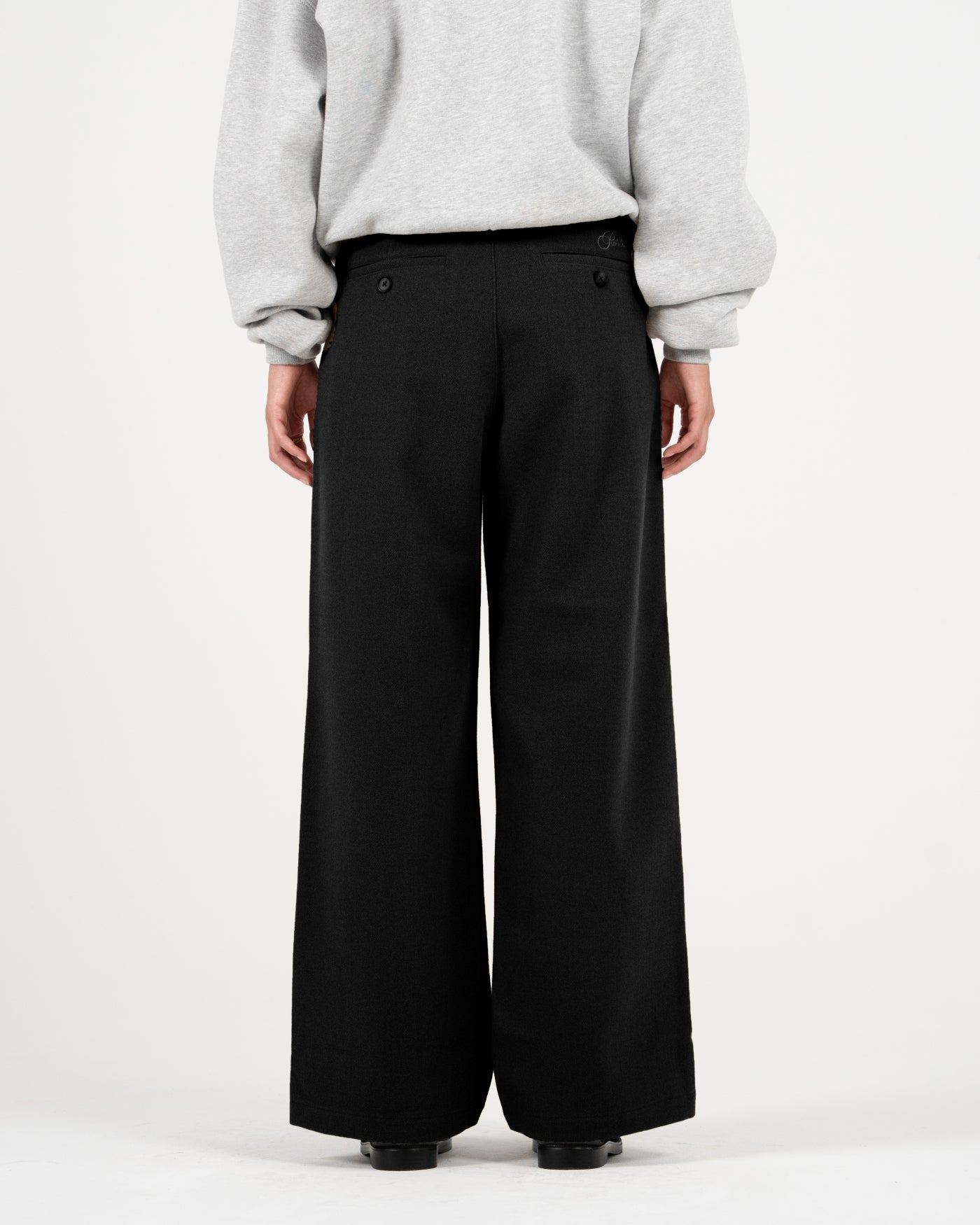 Double Pleated Club Pants | Black