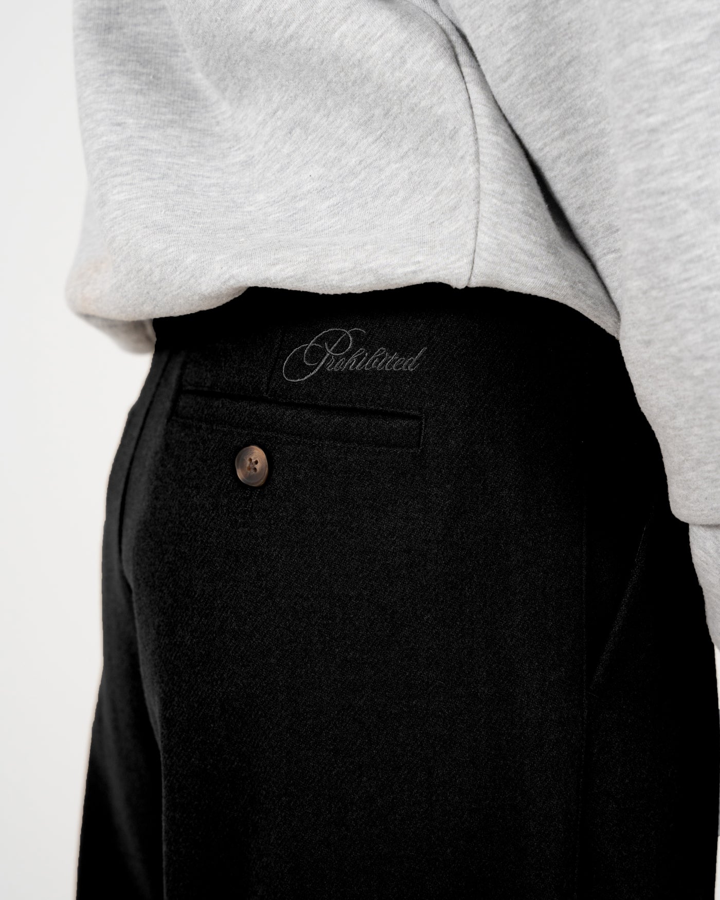 Double Pleated Club Pants | Black