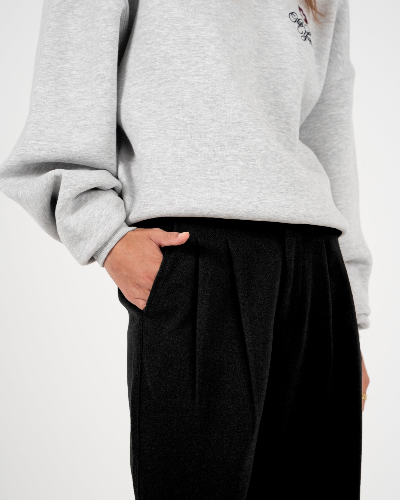 Double Pleated Club Pants | Black