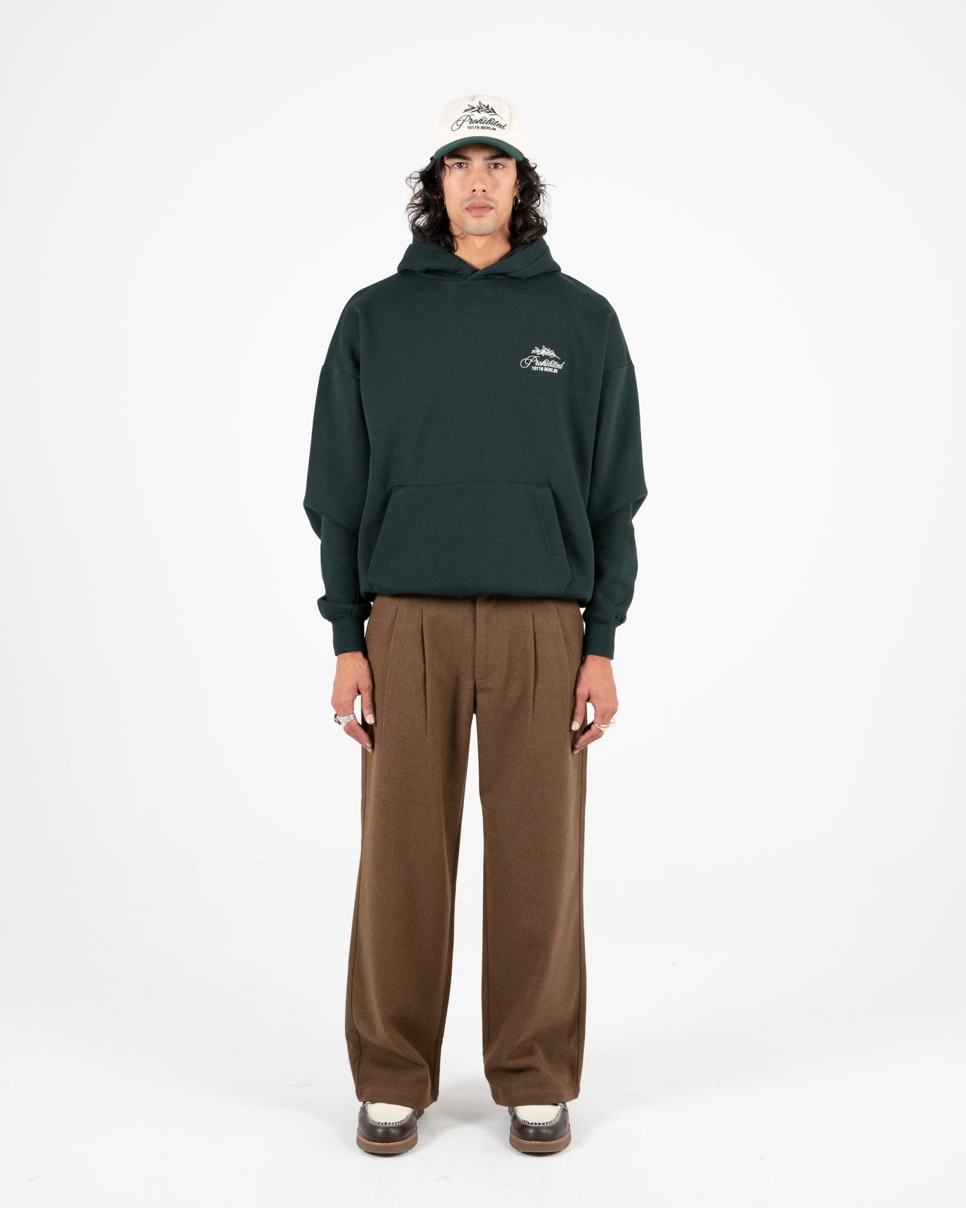 Double Pleated Club Pants | Brown