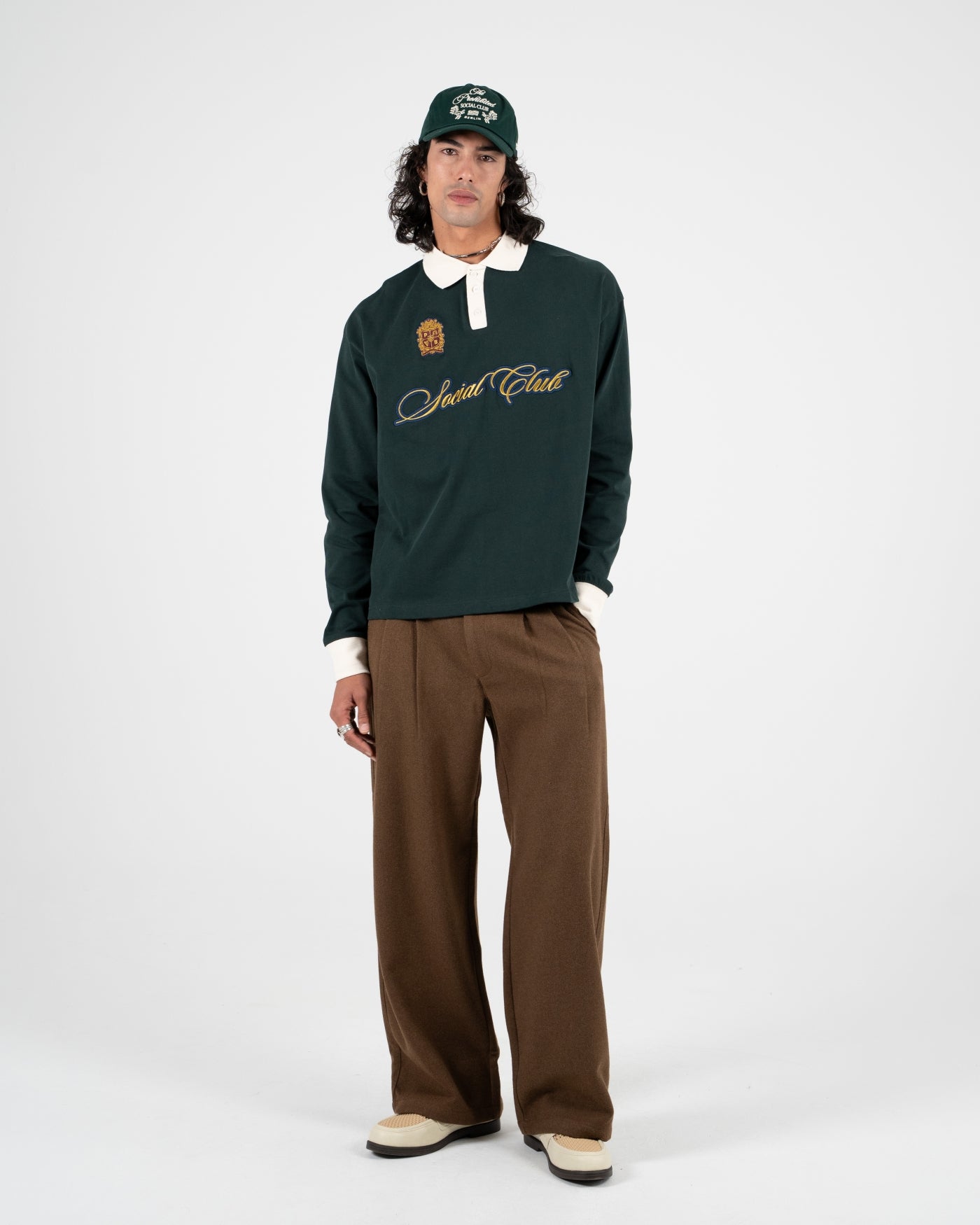 Double Pleated Club Pants | Brown