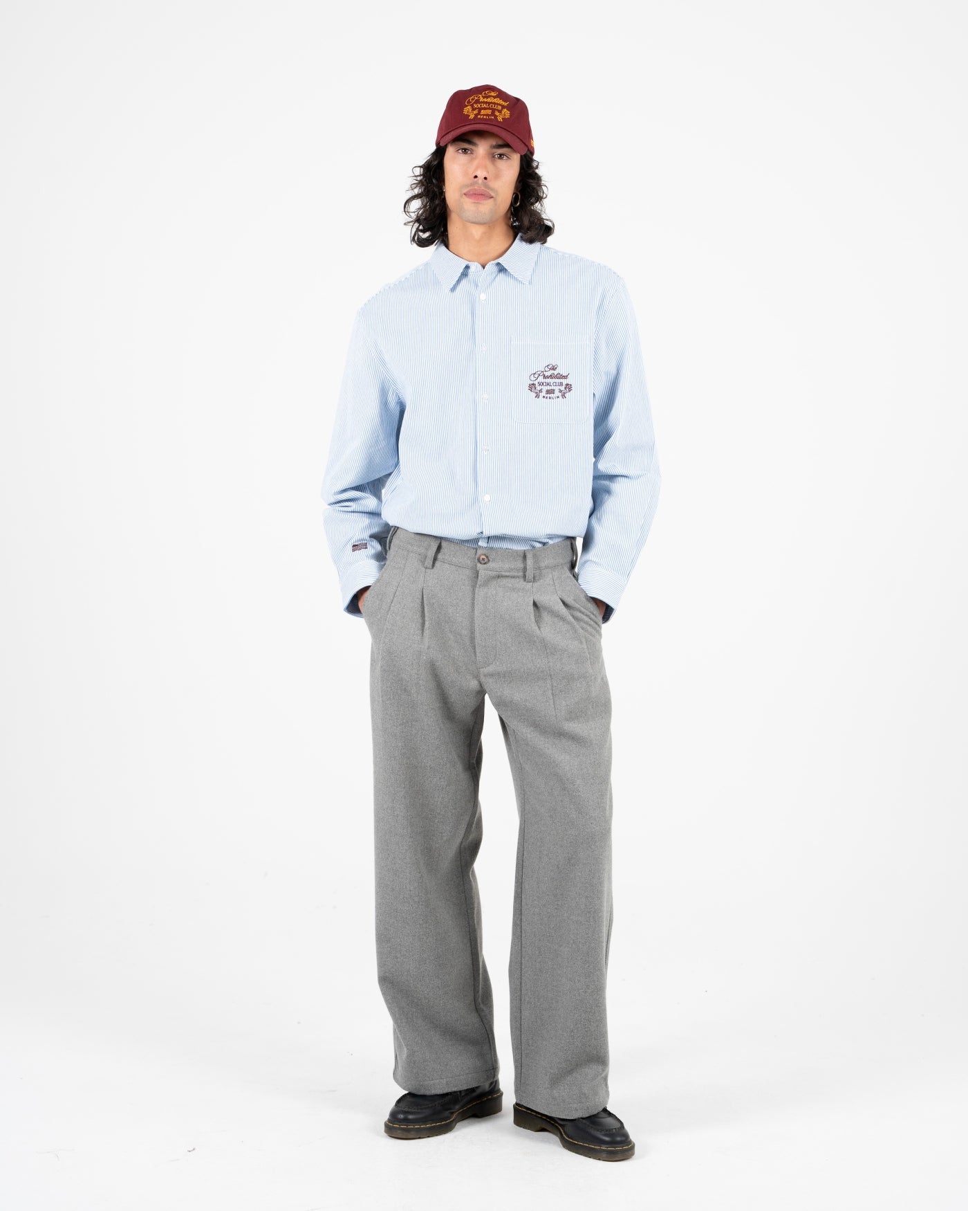 Double Pleated Club Pants | Grey