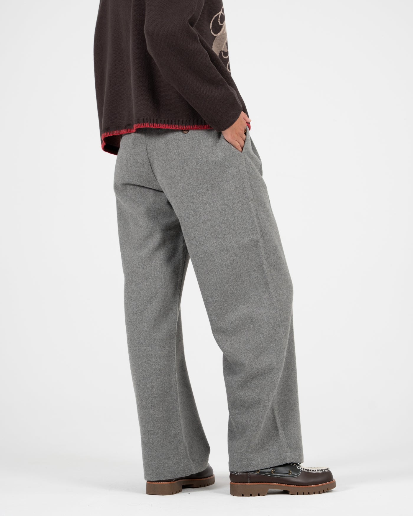 Double Pleated Club Pants | Grey