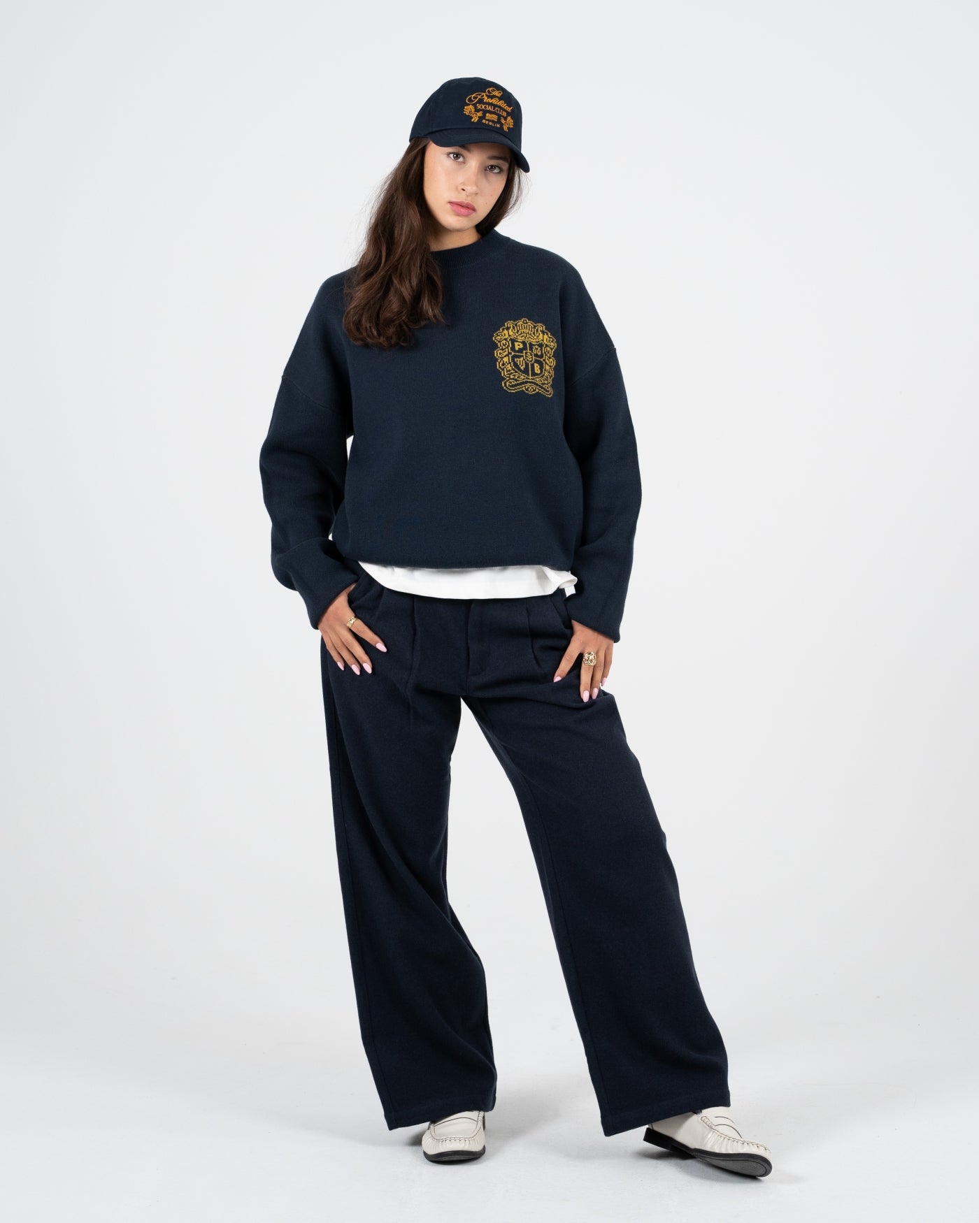 Double Pleated Club Pants | Navy