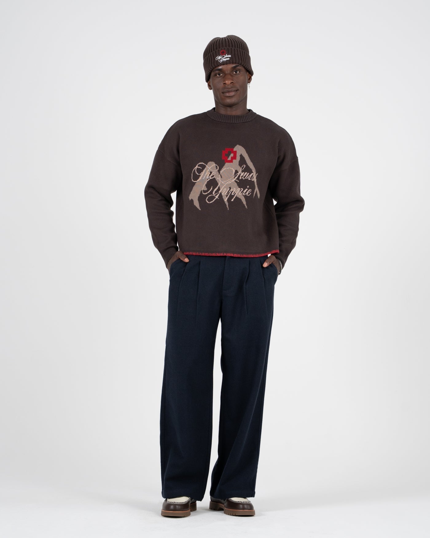 Double Pleated Club Pants | Navy