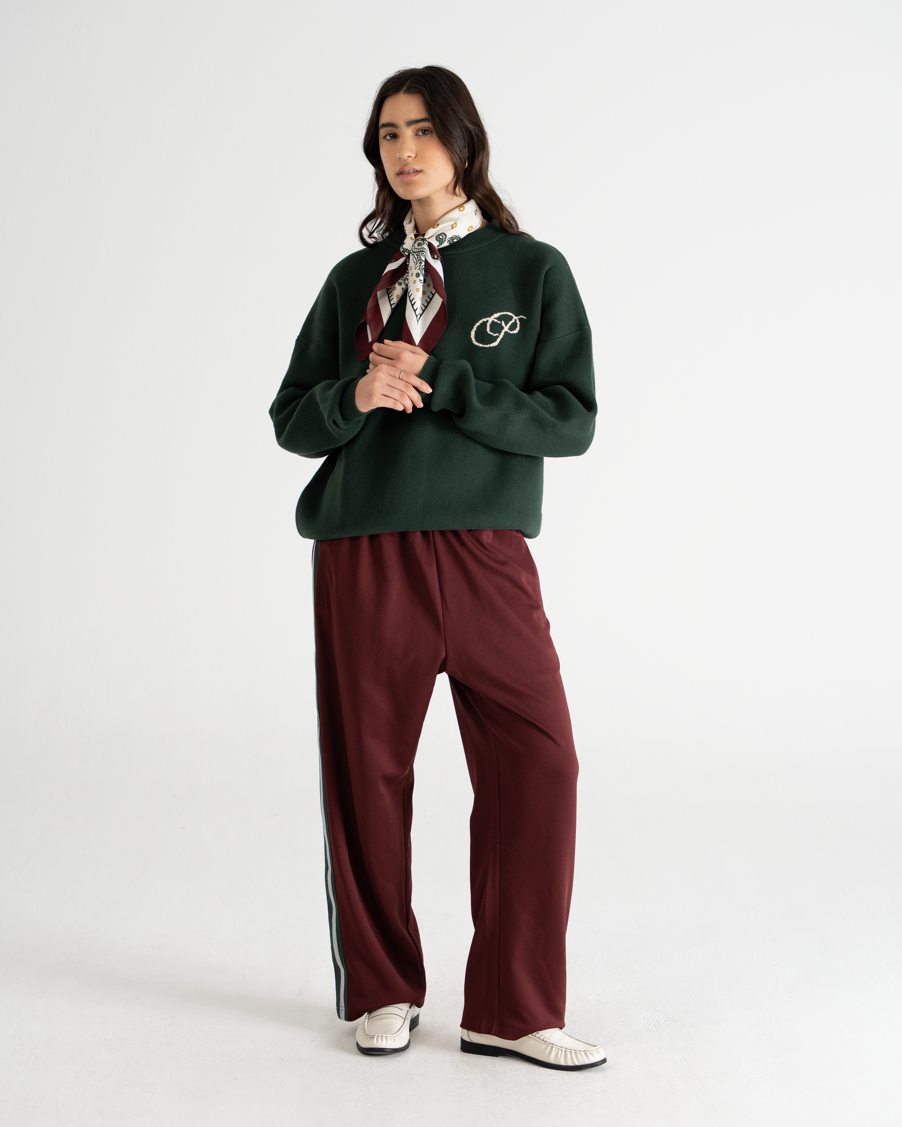 Initial Knit Sweater Green