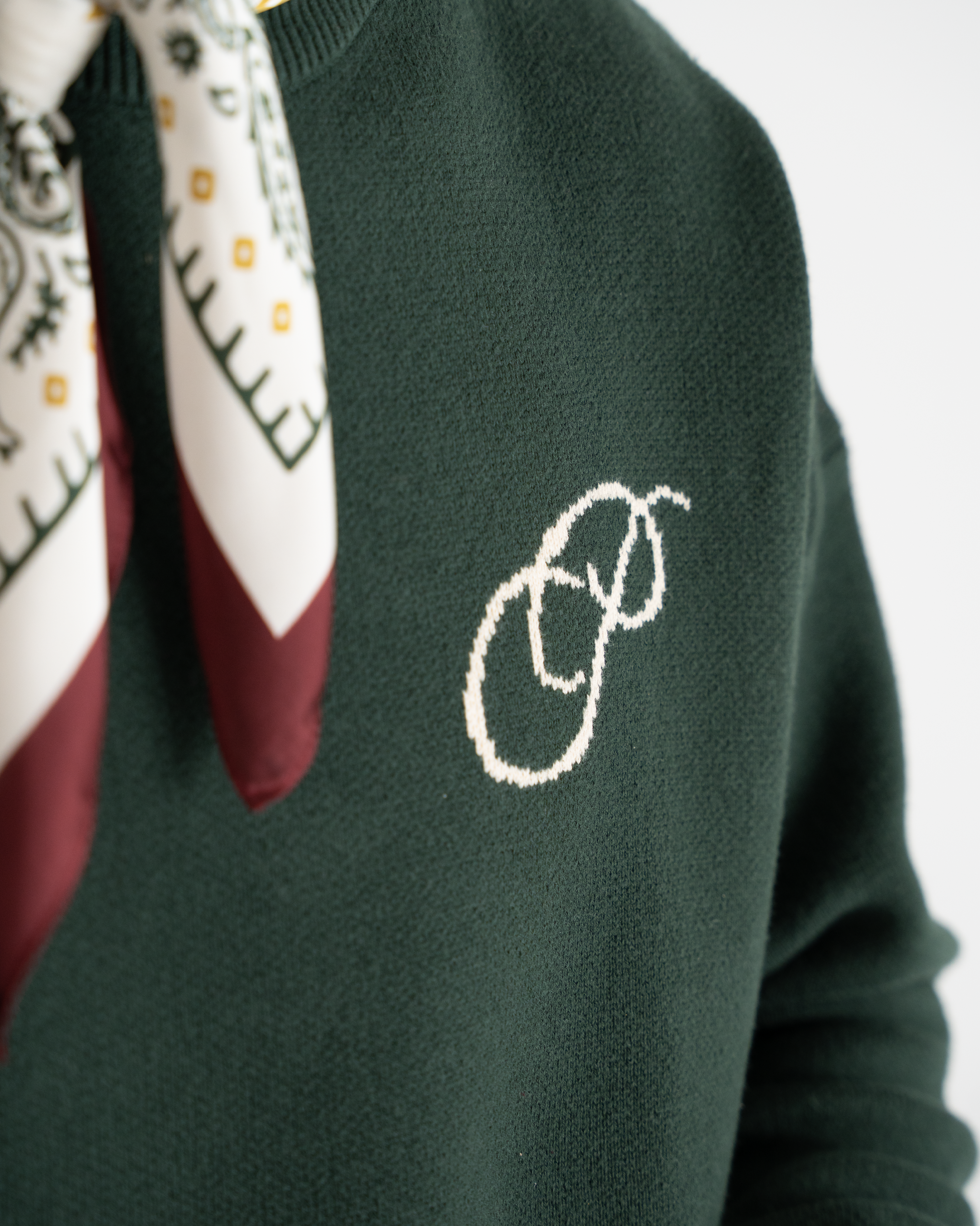Initial Knit Sweater Green