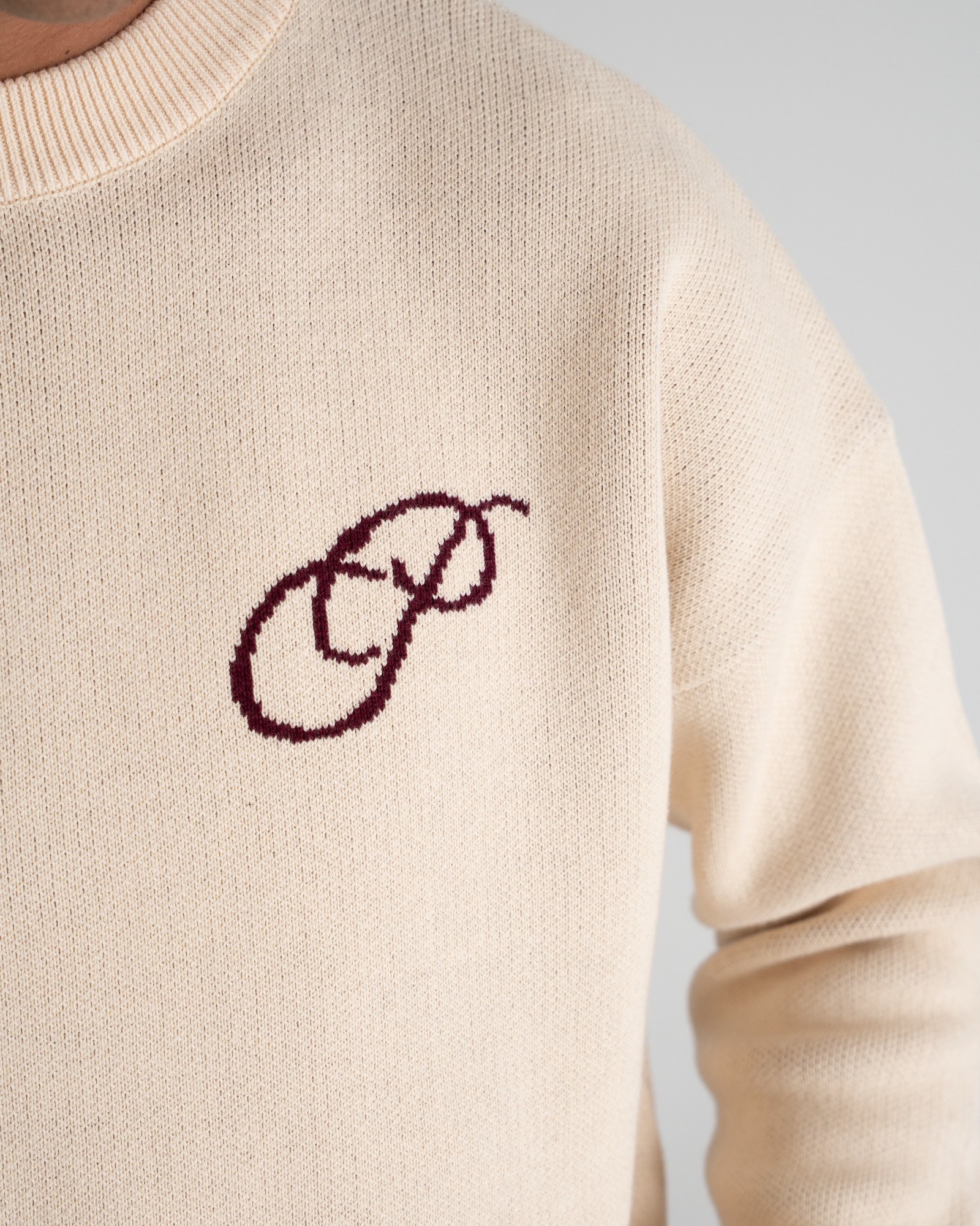 Initial Knit Sweater Cream