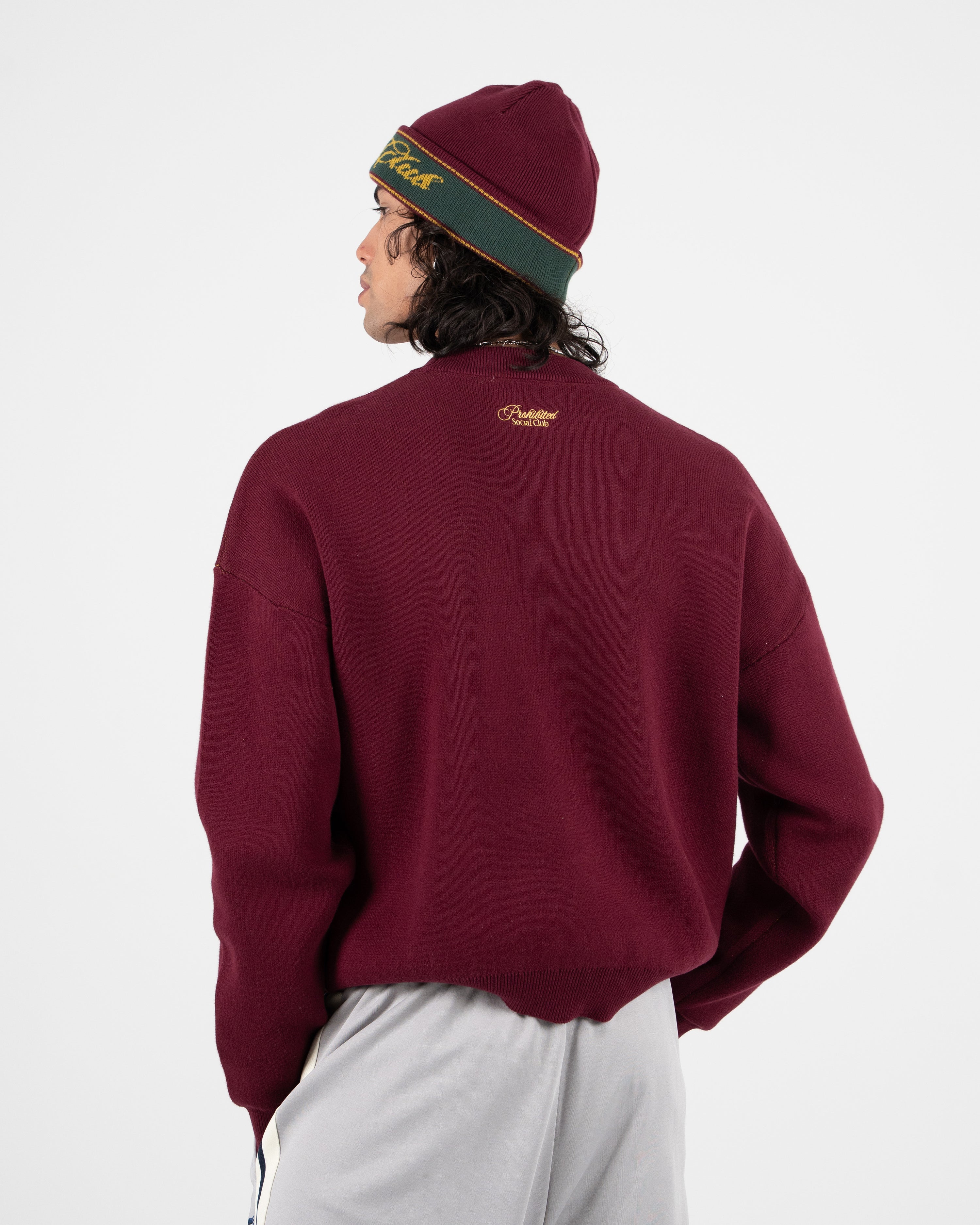 Emblem Knit Sweater Bordeaux