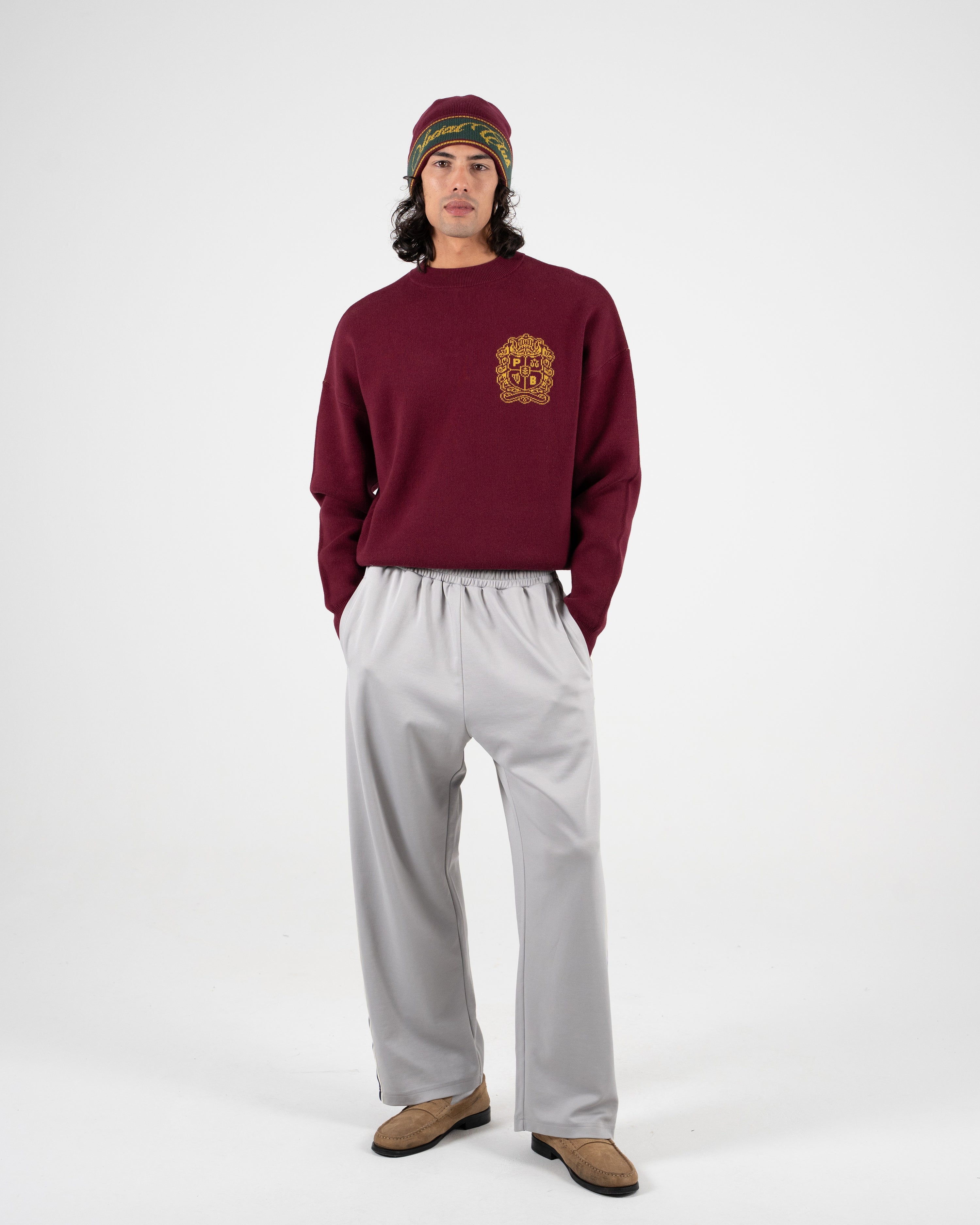 Emblem Knit Sweater Bordeaux