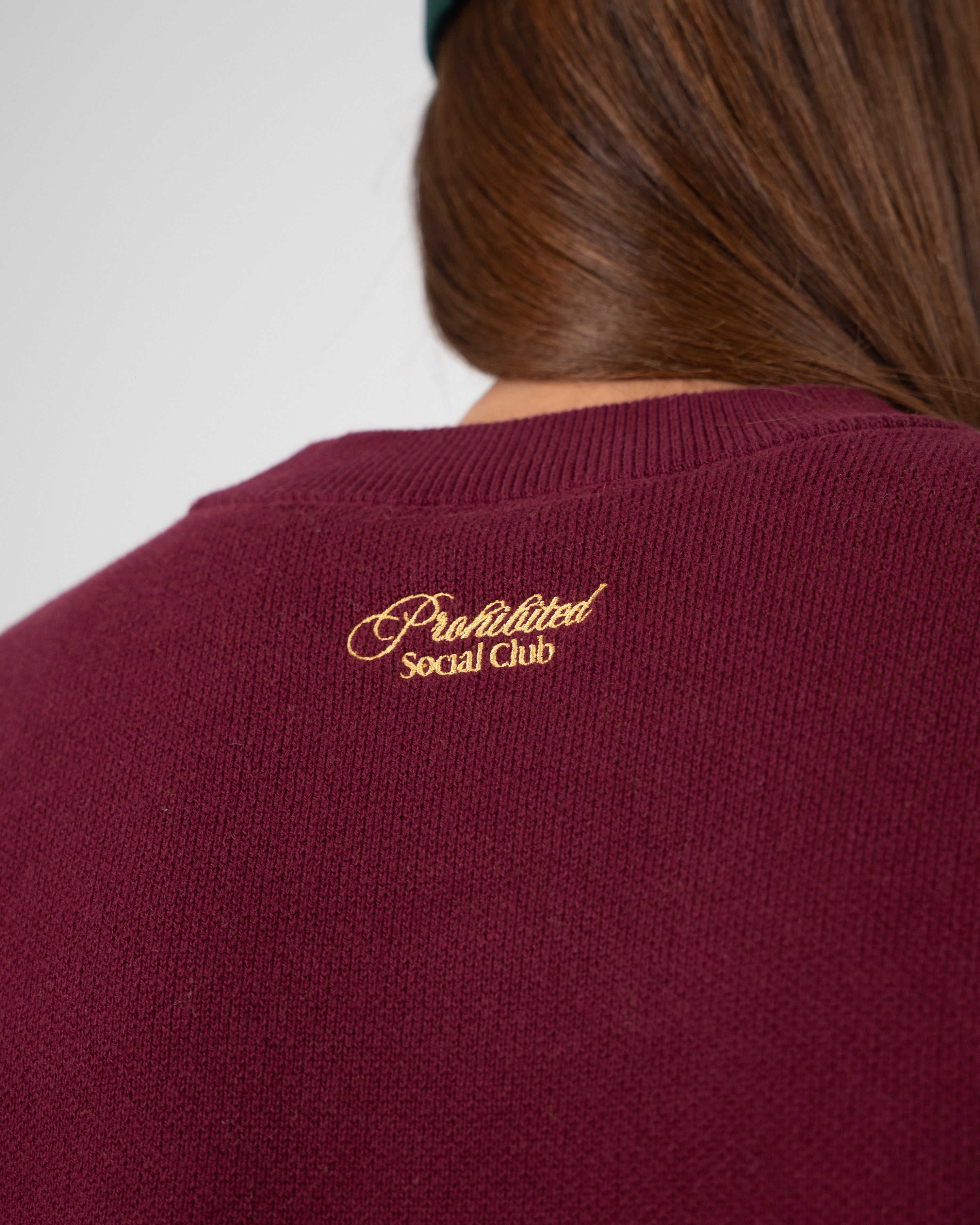 Emblem Knit Sweater Bordeaux