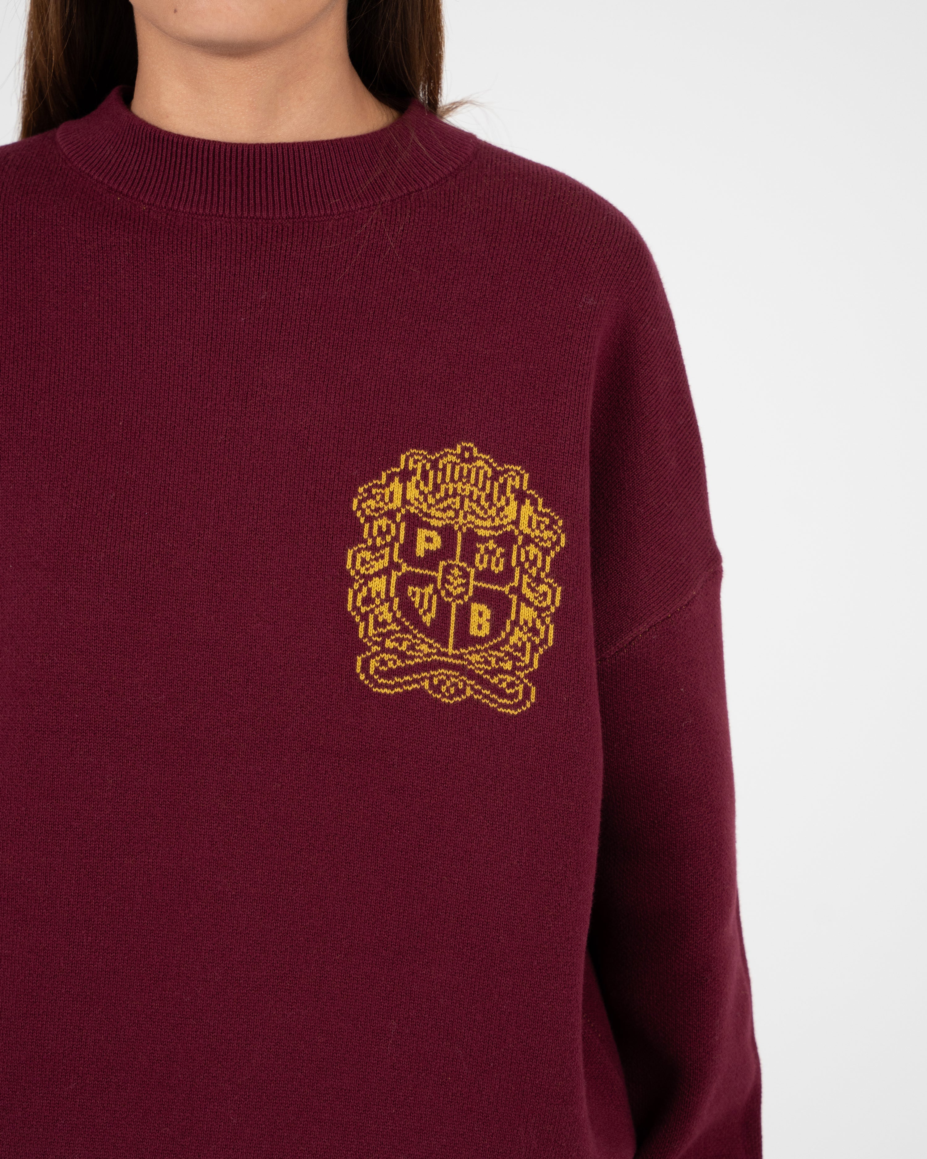 Emblem Knit Sweater Bordeaux