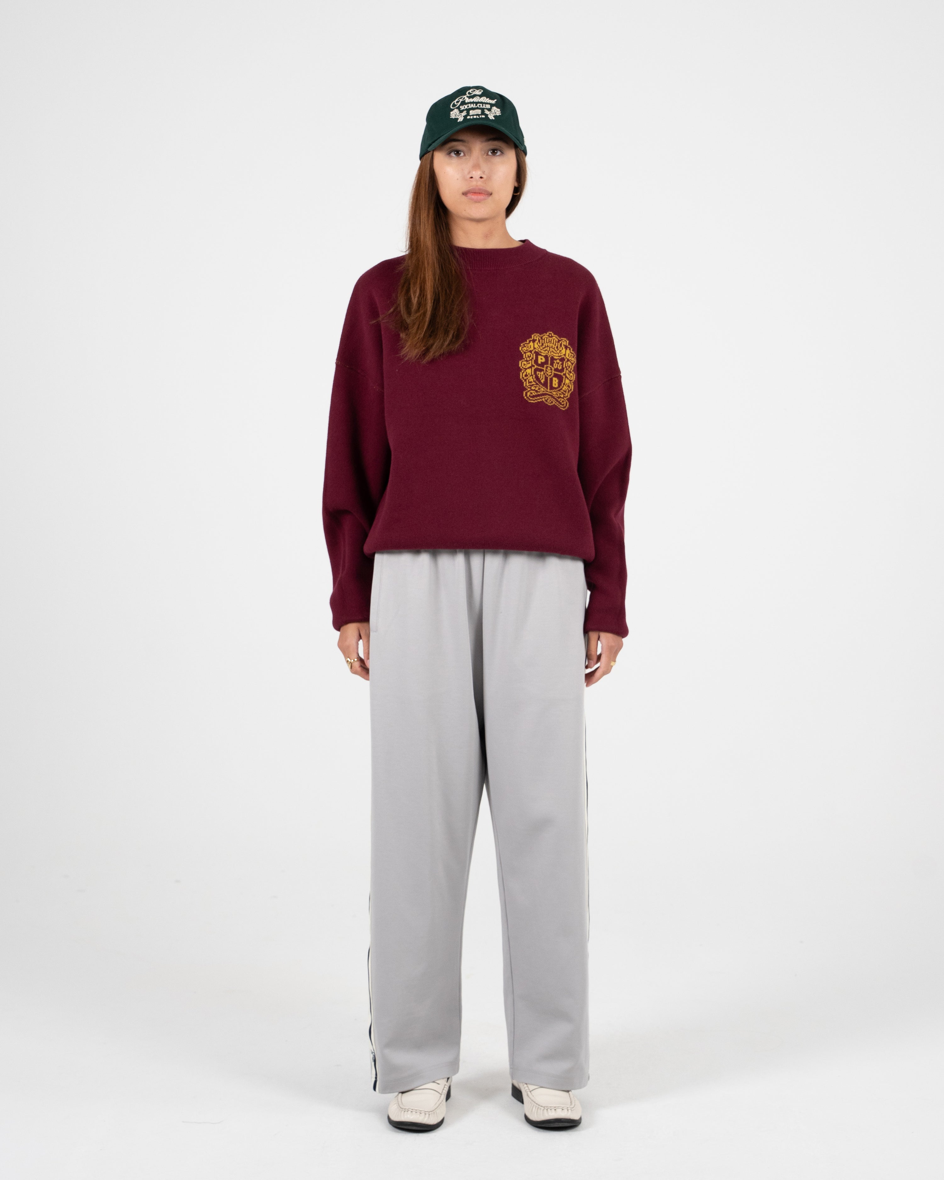 Emblem Knit Sweater Bordeaux